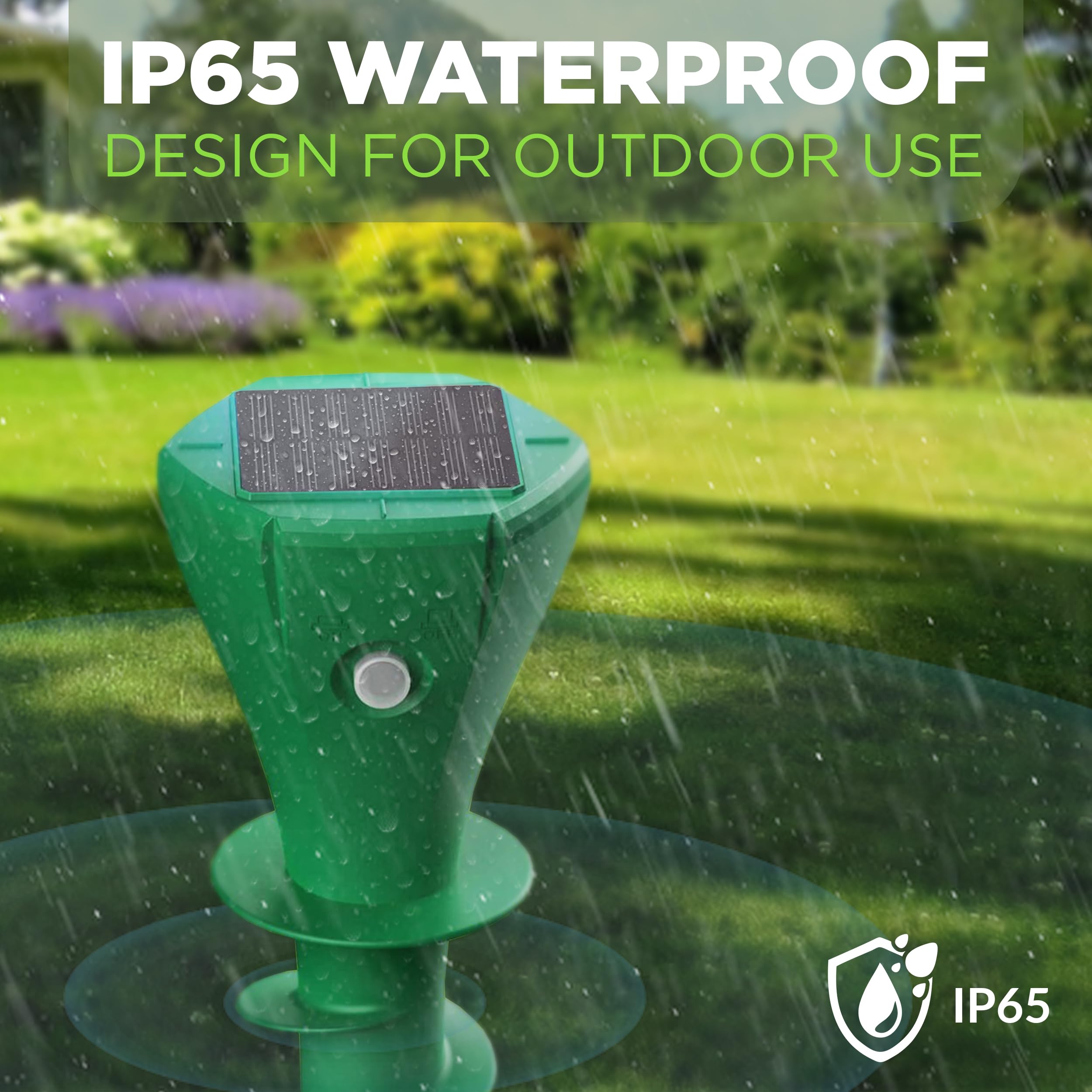 ISOTRONIC Solar Mole Repellent for Repelling Moles Voles & Snakes, Mole Repellent with Ground Spike for the Garden - Image 3