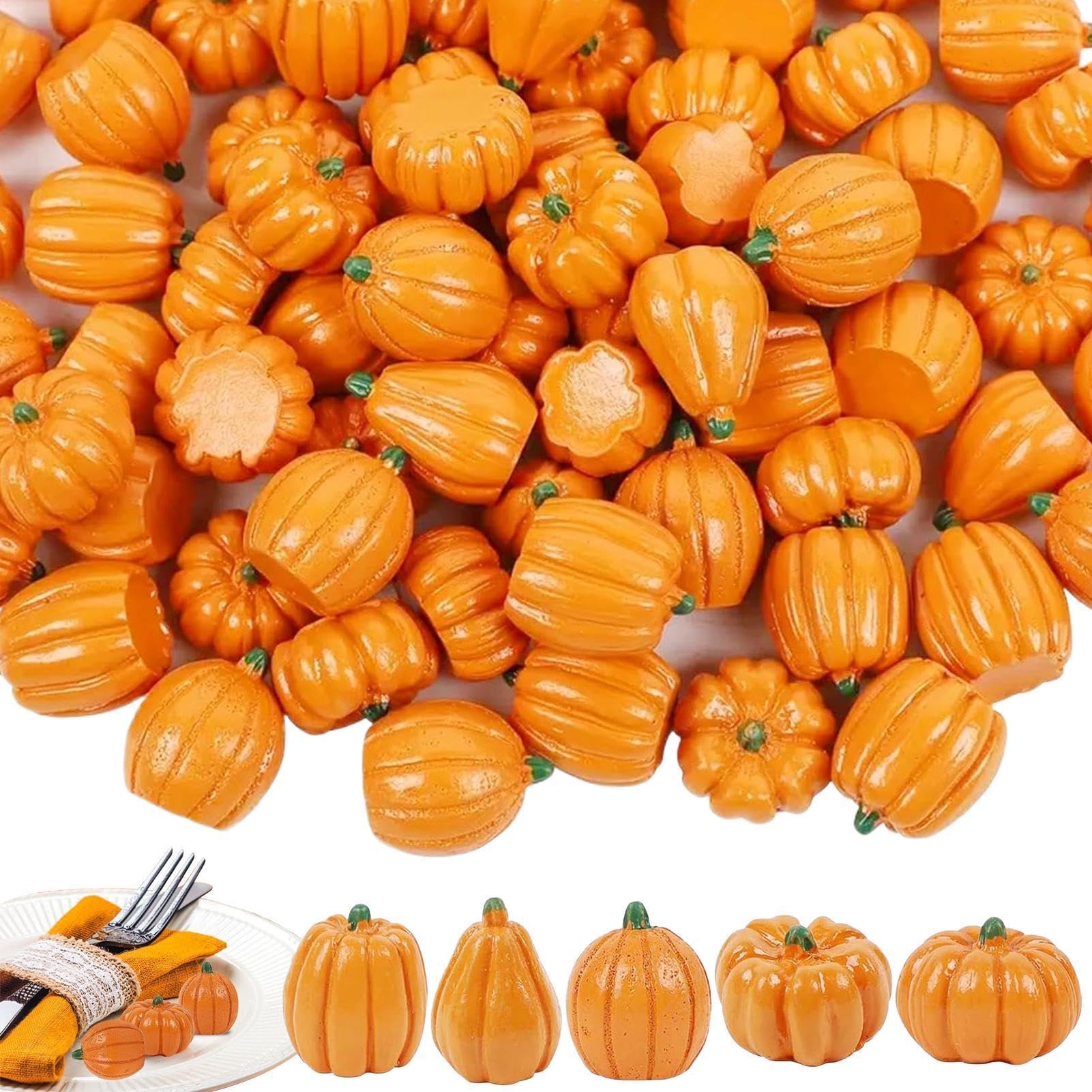 Calabazas artificiales decorativas de 50 piezas para el hogar y comedor