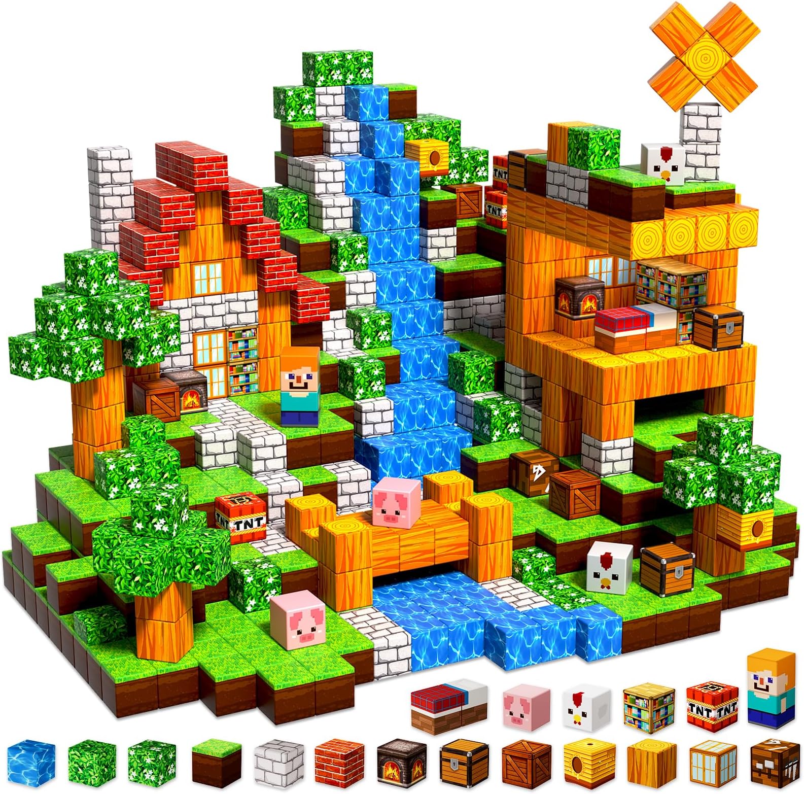 100PCS 0.8in Magnetic Blocks | Magnetic Building Cube Game, Constructions Toys for Boys & Girls Age 3-4, 5 6 7 8 9 10, STEM Montessori Stacking Toy, Sensory Tiles Building Birthday for Toddlers