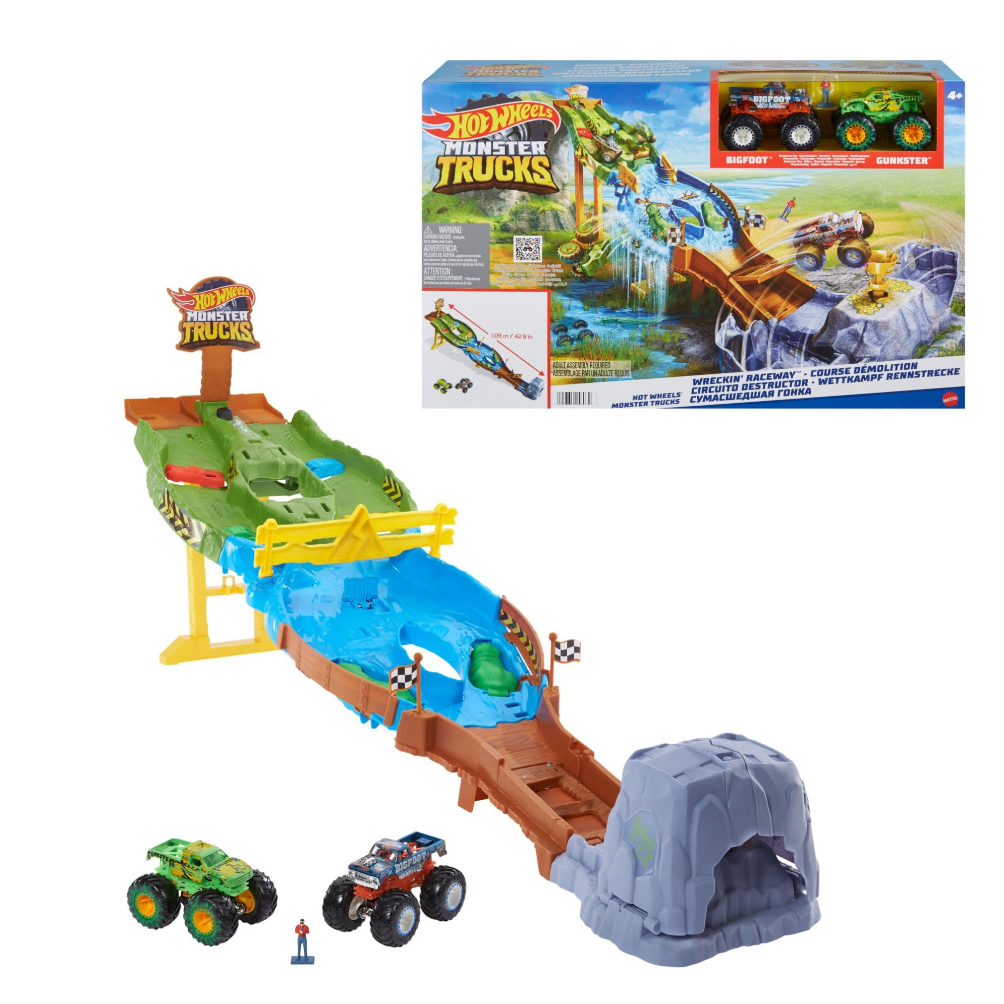 Hot Wheels Monster Trucks Coffret Course Démolition
