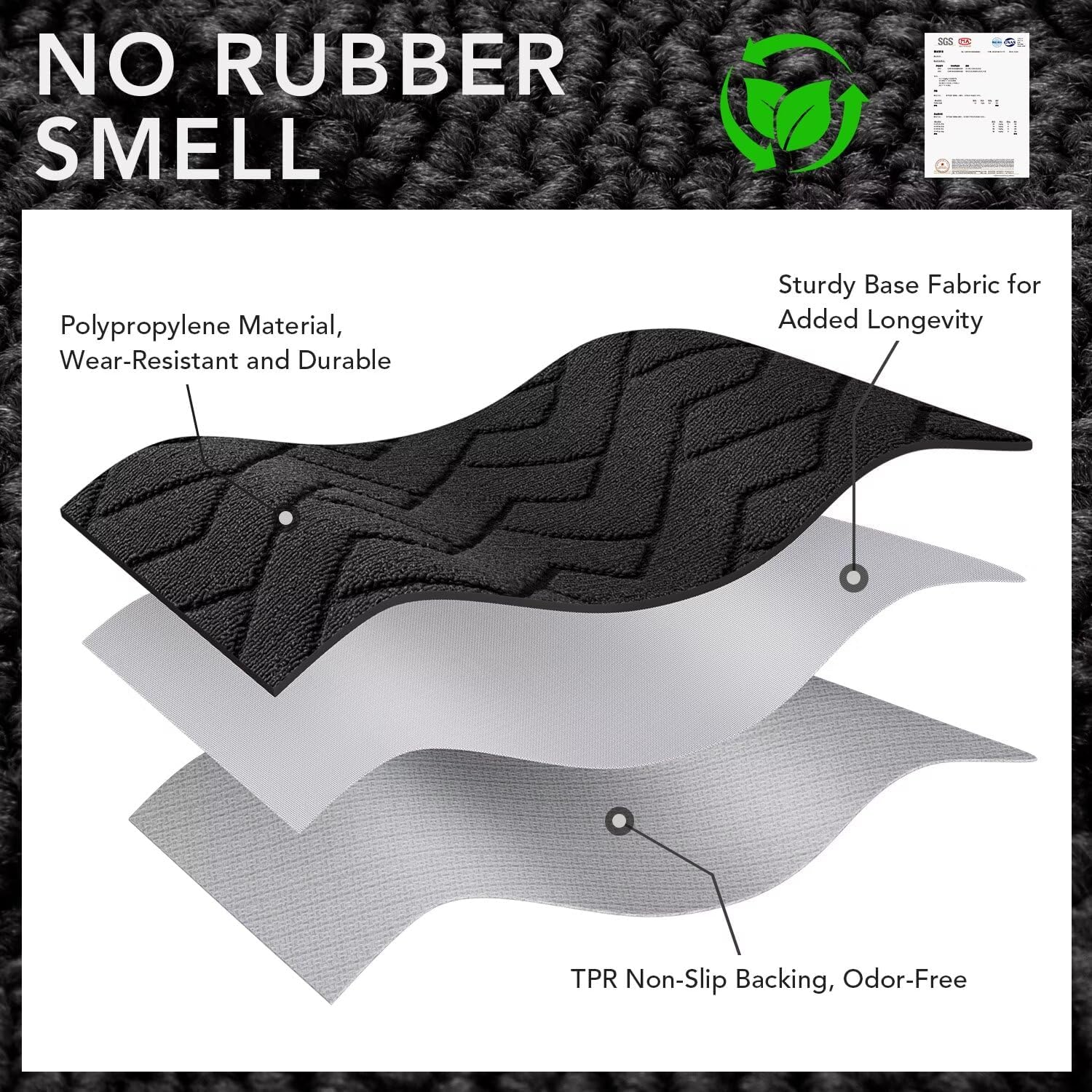 hicorfe Indoor Door Mat,Non Slip Door Mats,32"x48" Front Back Door Mat Rubber Backing,Absorbent Resist Dirt Entrance Inside Floor Mats for Entryway Washable Low-Profile(Charcoal) - Image 8