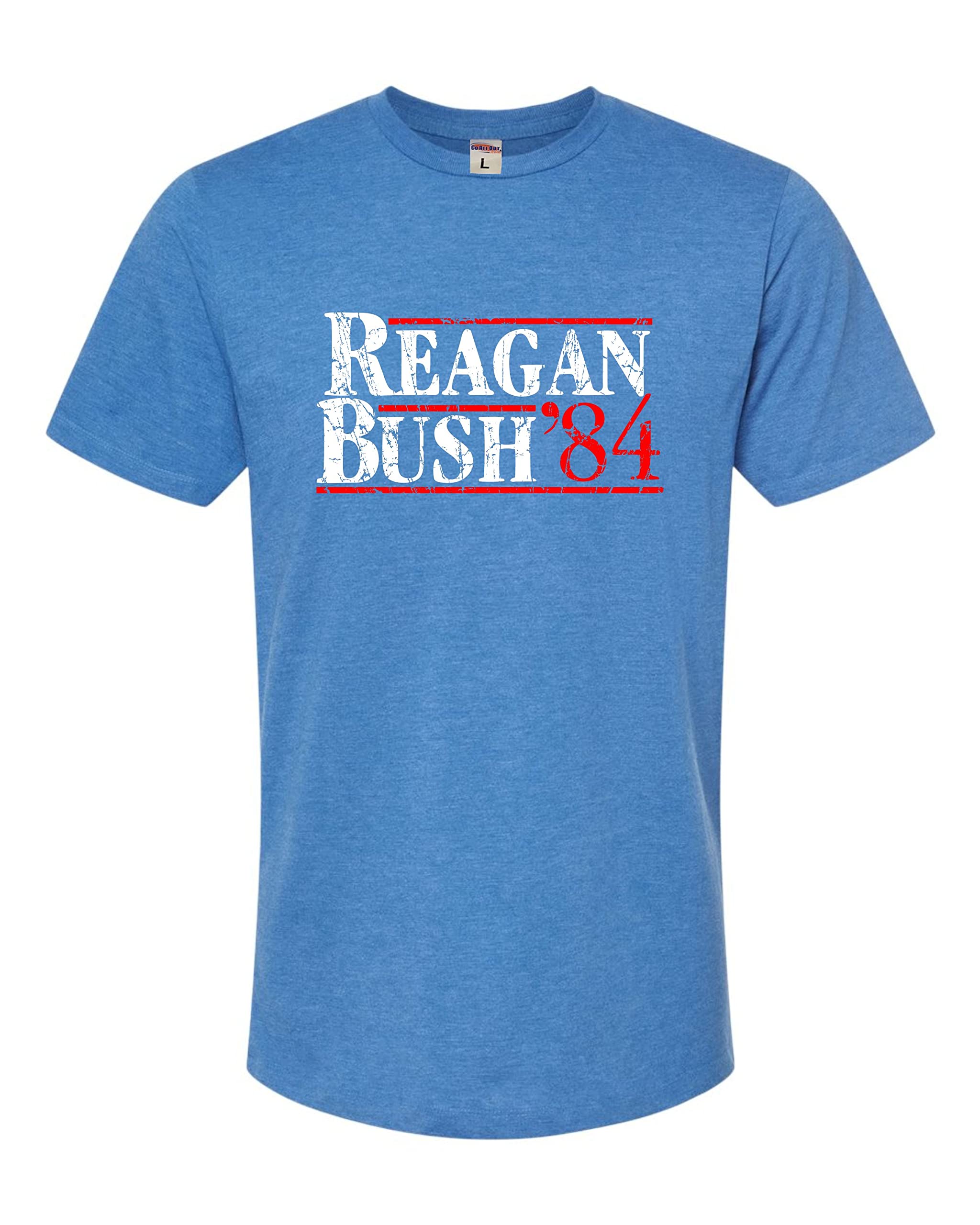 Go All OutAdult Reagan Bush 1984 Republican Campaign Deluxe Soft T-Shirt