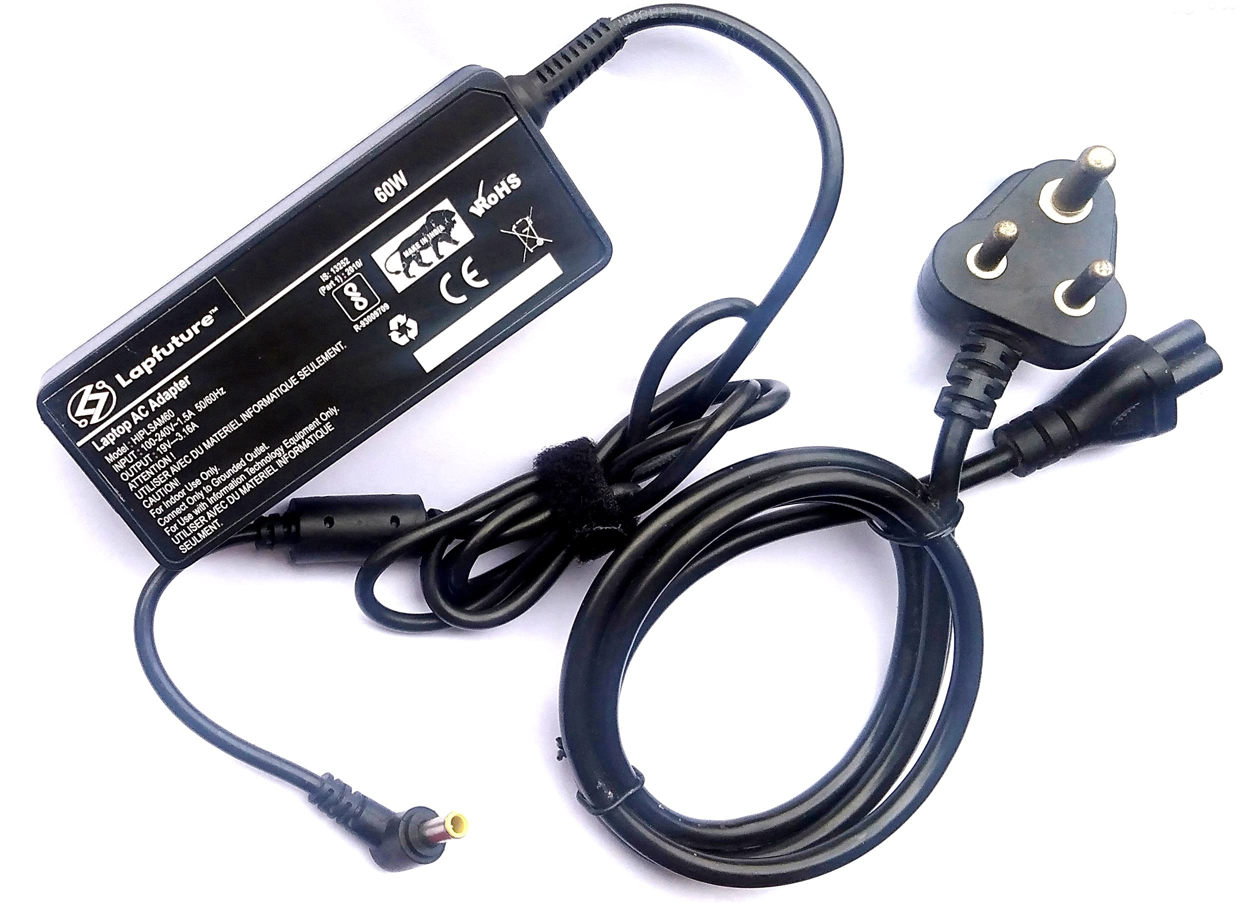 Lapfuture Laptop Charger for Samsung NP-R410 NP-R420 19V 3.16A 60 W 5.5MM X 3.0MM Pin Dia Laptop Adapter with Power Cord Free