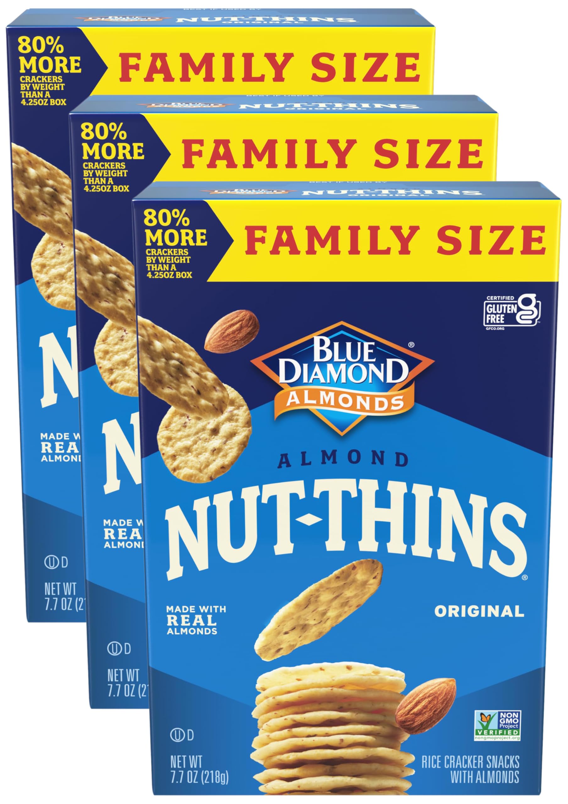 Blue Diamond Almonds Original / 7.7 Ounce (Pack of 3) / 3 Flatbread