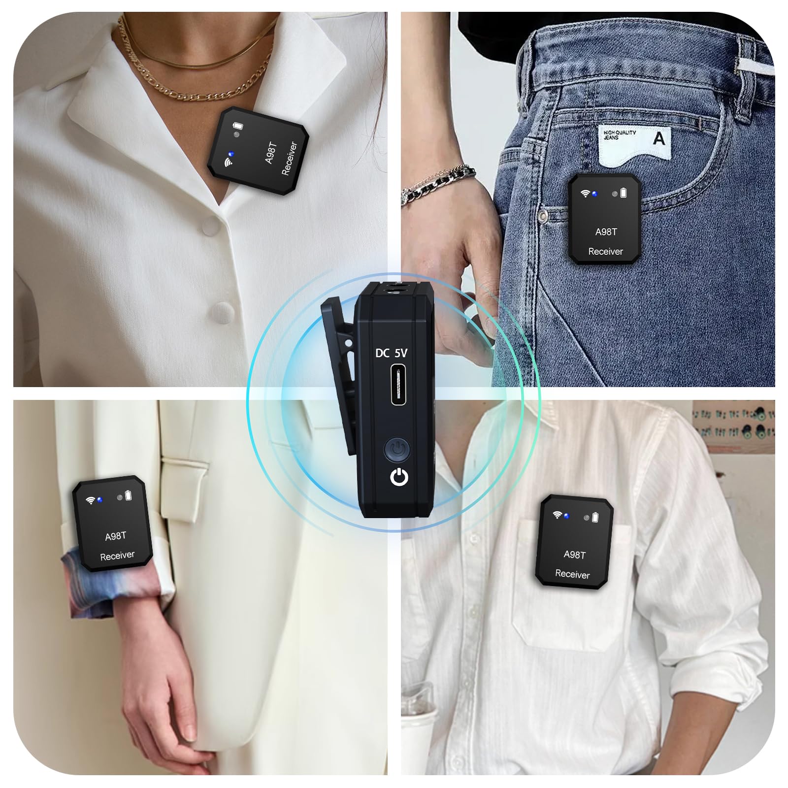 Système de surveillance intra-auriculaire sans fil, système IEM sans fil 2,4 GHz avec émetteur rotatif à 270 °, appairage automatique, surveillance intra-auriculaire pour studio, répétition