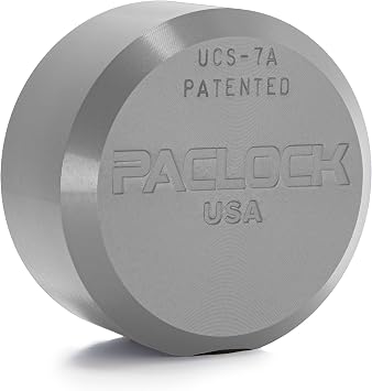 PACLOCKs 7-Series Flat Back Puck w/Tapped Holes, UCS, High Performance 6-Pin Cylinder, One Lock Keyed to a Number U-Pick! w/ 2 Keys, Silver