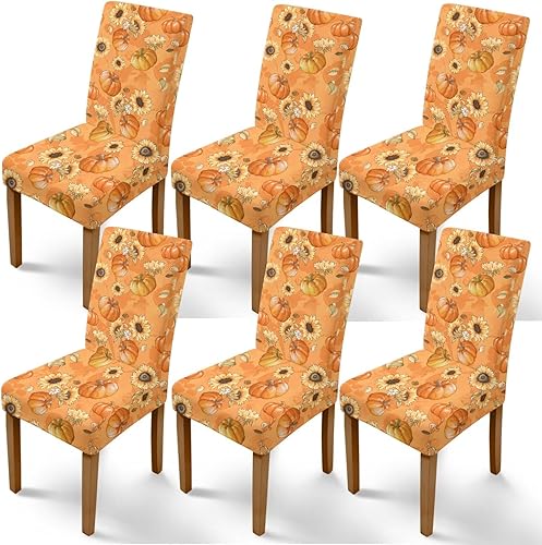 Miniatura 27 de Rnyleeg Fall Autumn Seat Covers for Dining Chairs Set of 2 Leaves Themed Stretch Dining Chair Covers Soft Comfy Chair Slipcovers for Kitchen Hoja de