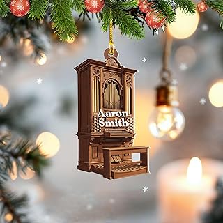 Personalized Pipe Organ Ornament, Custom 2D Acrylic or Wood Music Instrument Decoration, Vintage Church Organ Christmas Ornament, Holiday Keepsake for Musicians & Music Lovers (M3)