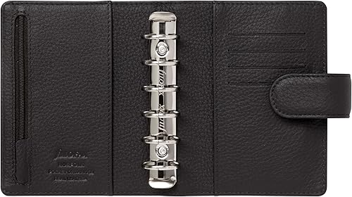 Miniatura 7 de Filofax Norfolk - Organizador de bolsillo, color espresso, cuero suave de grano completo, seis anillos, con calendario semanal para ver diario,