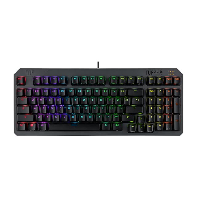 ASUS TUF Gaming K3 Gen II Wired USB Gaming Keyboard 97-Key Compact Layout Optical-Mechanical Red Linear Switches PBT