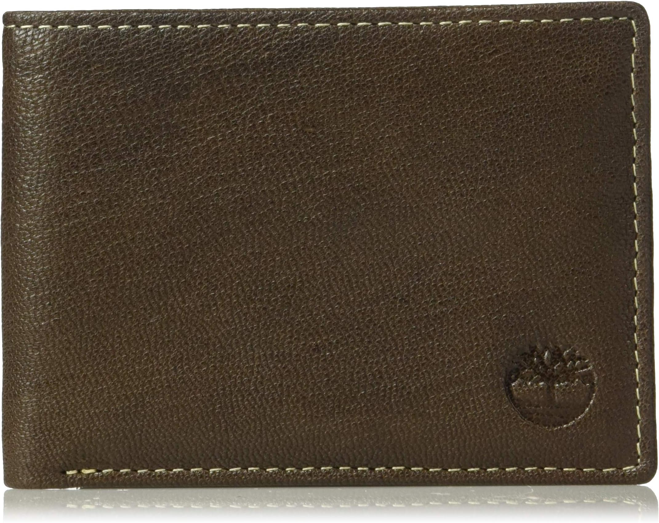 Men's Genuine Leather Passcase Security RFID Wallet