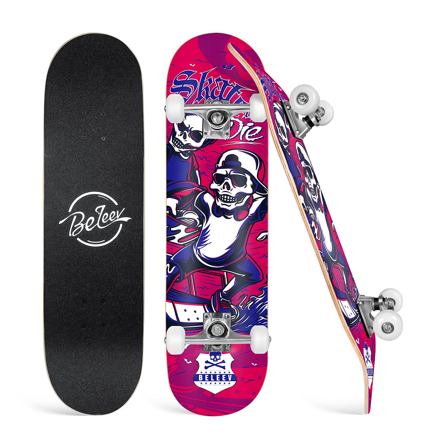 Buy BELEEV Skateboards, 31 x 8 inch Complete Skateboard for Beginners