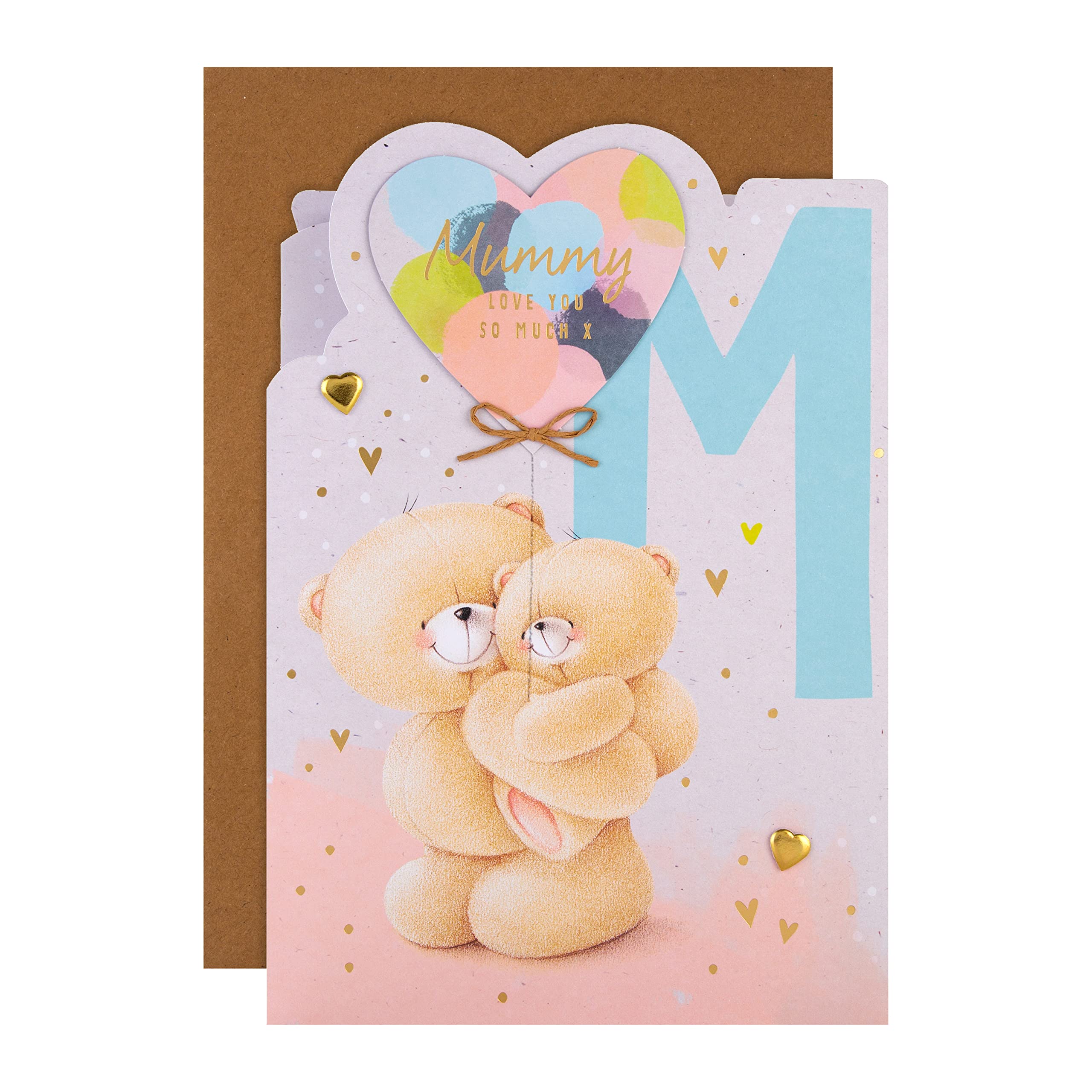 Hallmark Mother's Day Card for Mummy Pull Out, Cute Forever Friends Design with Hearts & Balloons, Keepsake, Pink, Blue, Yellow - Image 2