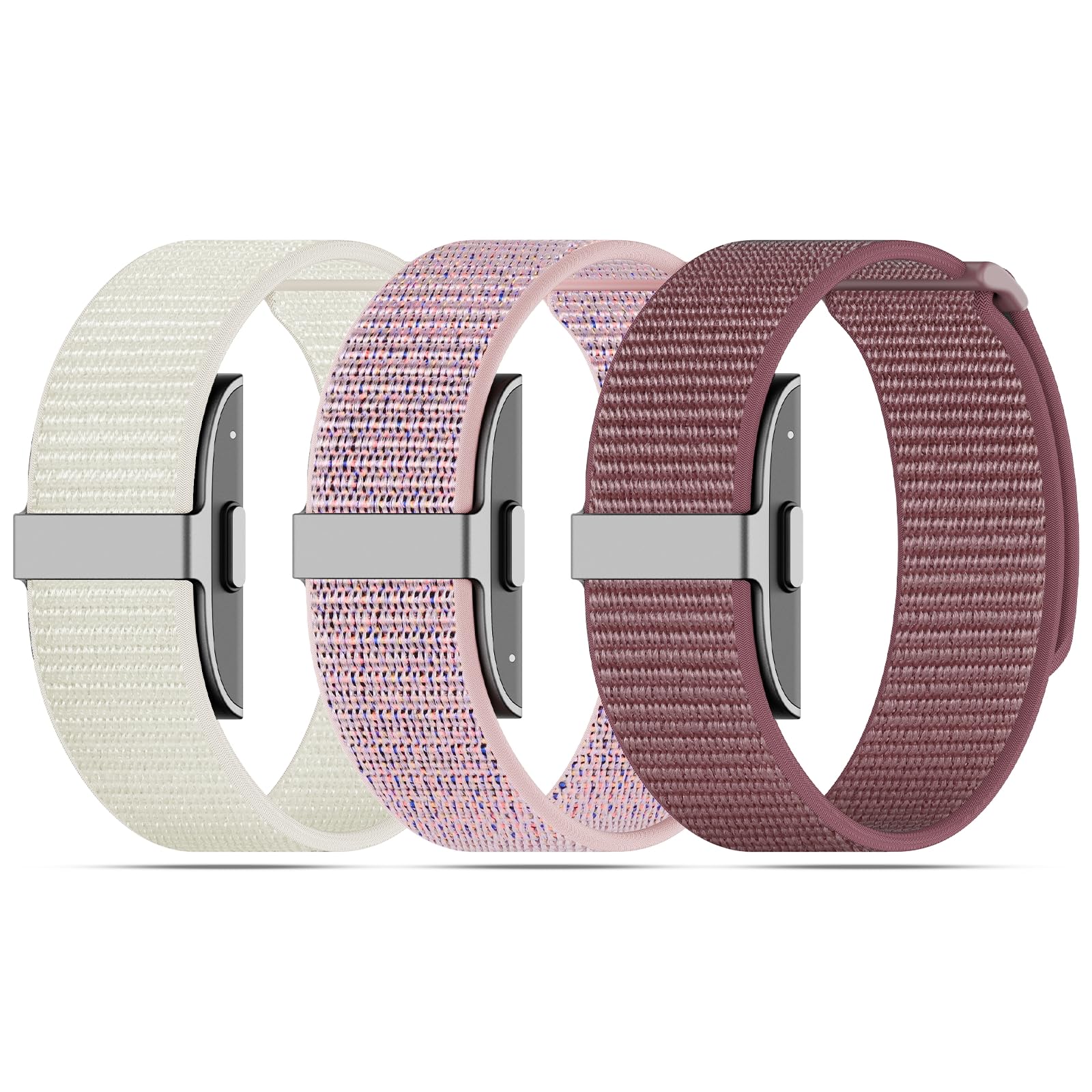 ZOOROO 3-Pack Nylon Loop Sport Replacement Bands Compatible with Hume Health Band, Soft Breathable Adjustable Wrist Band for Hume Band Replacement Strap Wristband for Fitness Tracker Women Men — view 12