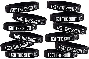 Black Stretch Bracelet, “I Got The Shot” Covid Vaccinated Wristband, Silicone Vaccine ID Support Bracelet