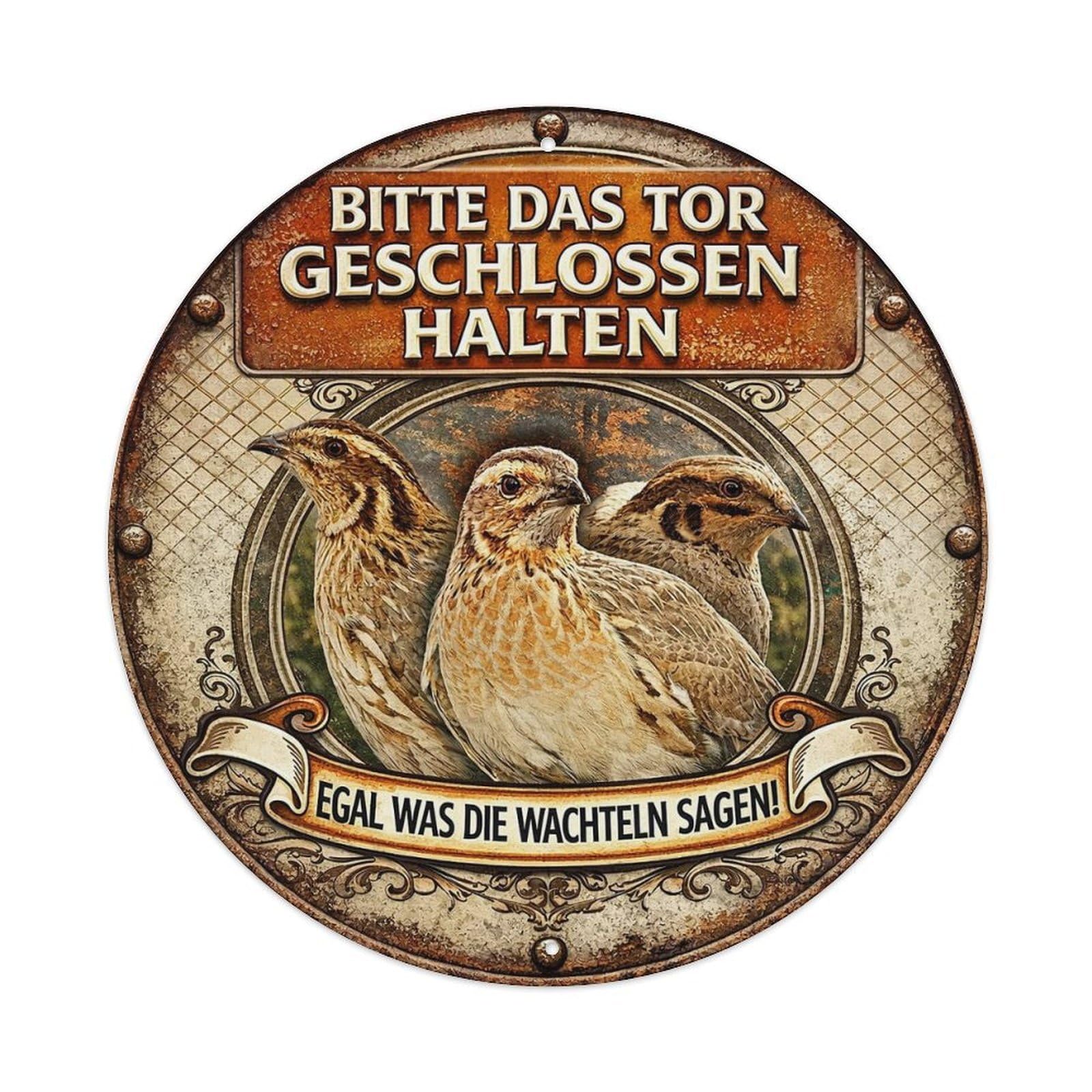 Birds On Rustic Sign With Text Metal Tin Sign Plaque