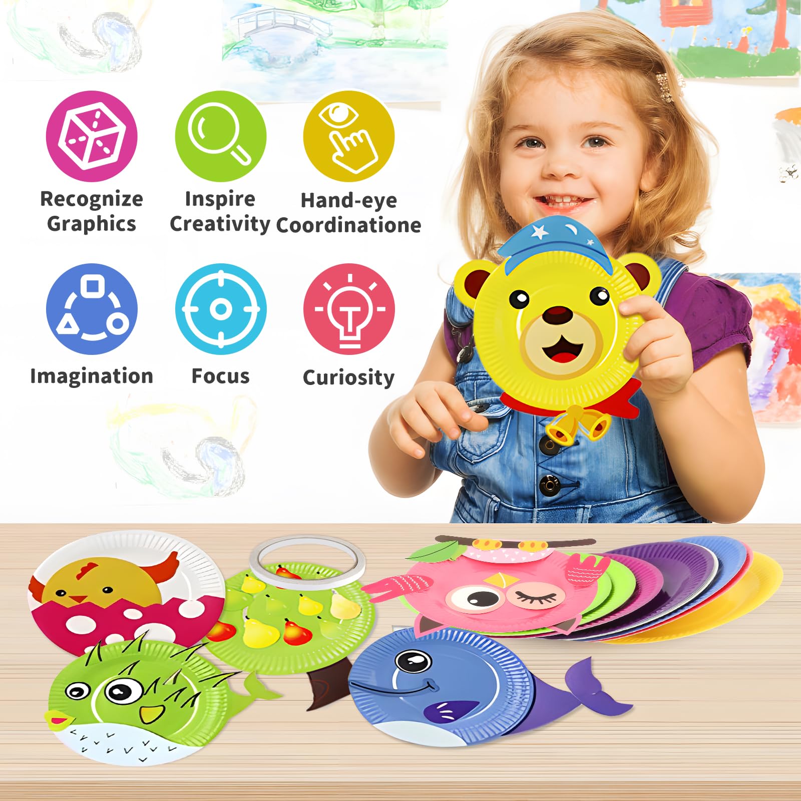Activite Manuelle Kit Activités Manuelles Enfants 3-6 Ans - 10 Animaux En Carton à Créer - DIY éducatif Activité Manuelle