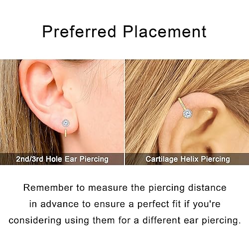 Miniatura 2 de Sereney Half Hoop Earrings for Women 14k Gold Filled Sterling Silver Huggie Earrings,Hypoallergenic small gold stud earrings for girls,Huggie Hoop