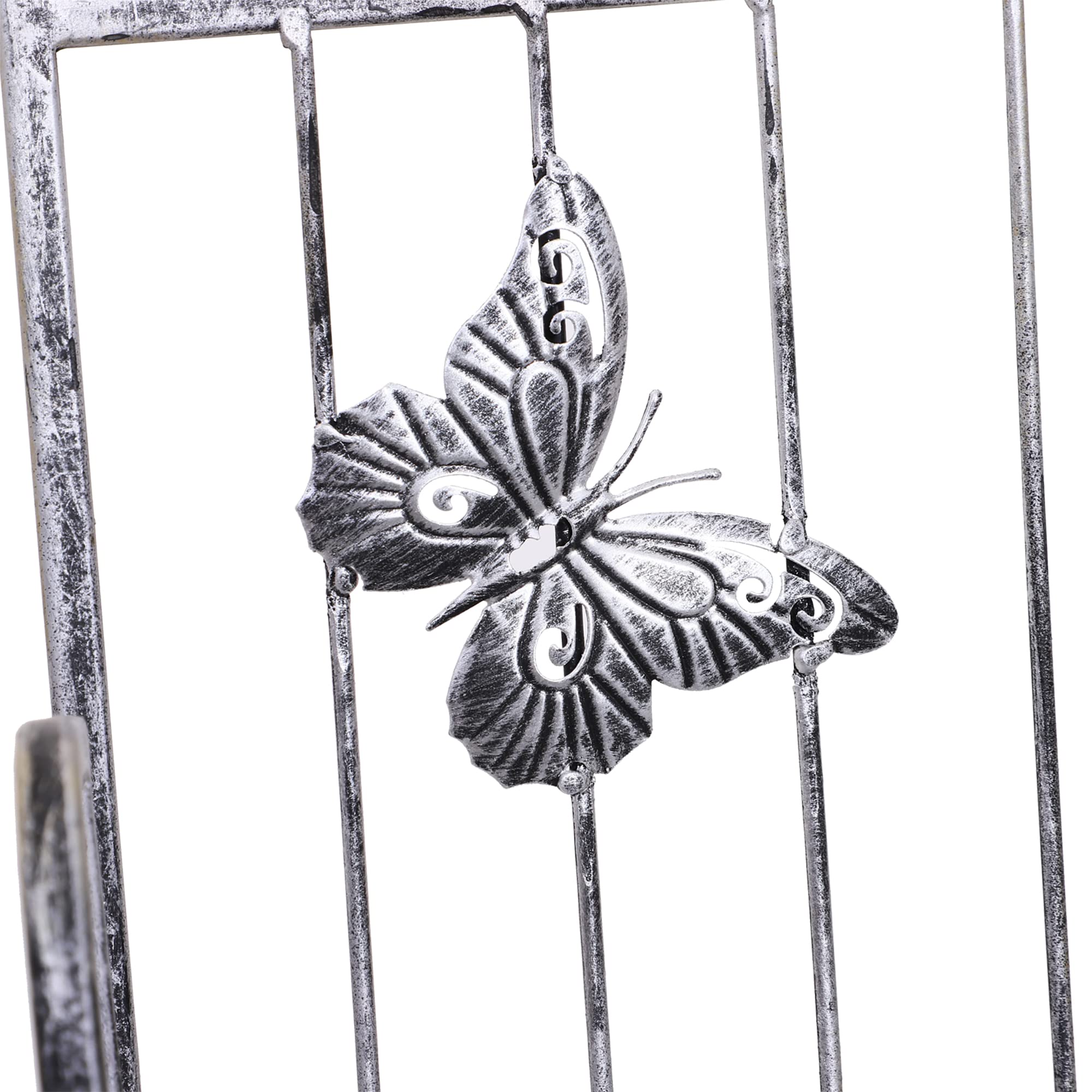 Fioriera 3 Ripiani Pieghevole Porta Piante Esterno 44x25x96 cm Argento | Balcone, Giardino, Metallo