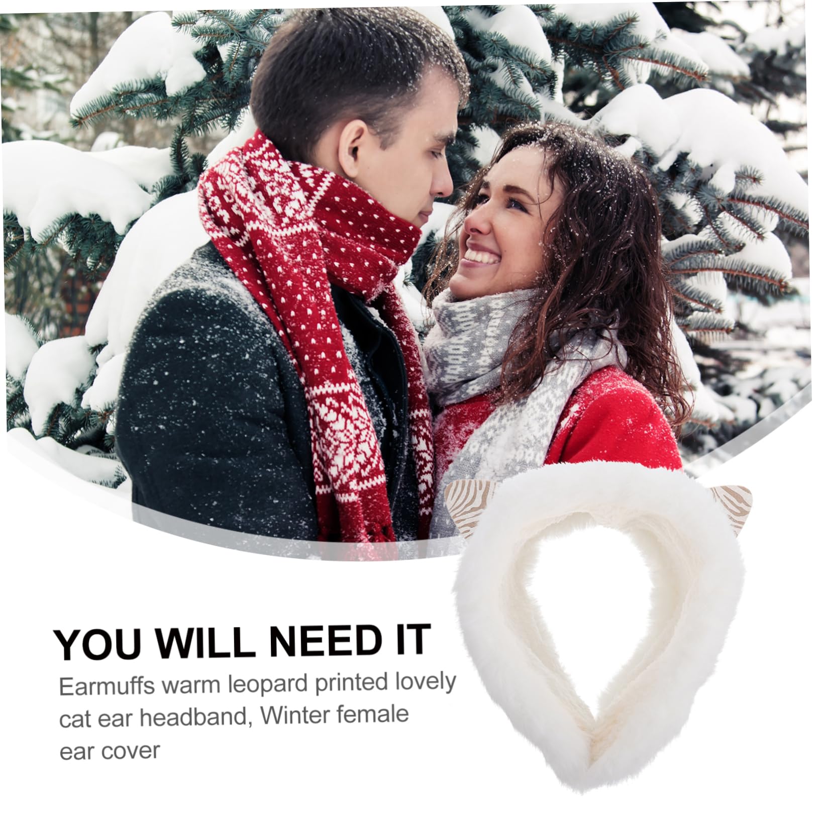 FOMIYES 1Pc Adorable Cat Ear Plush Headband for Winter Cartoon Earmuff Soft Furry Headdress for Outdoor Activities Parties Daily Wear Skin Friendly Comfortable