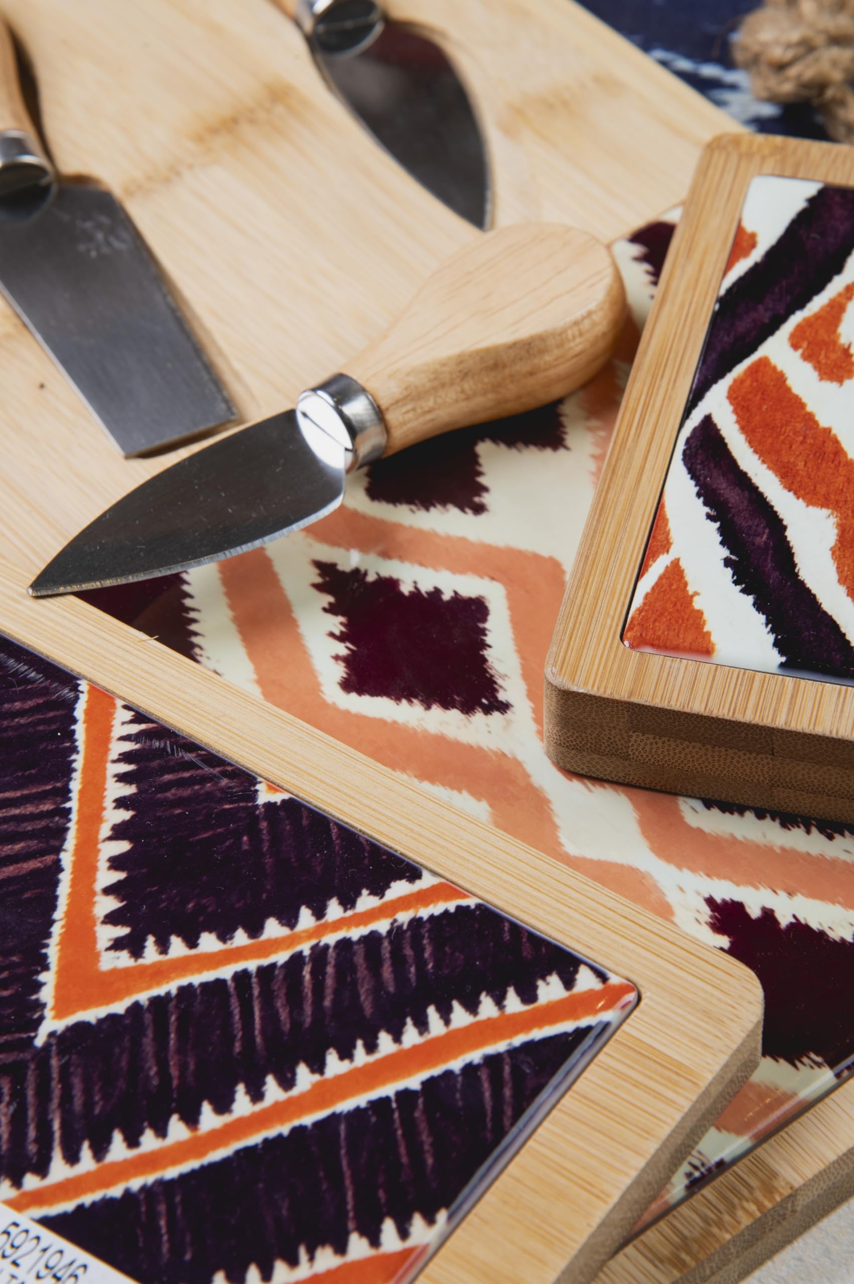 Tabla de cortar rectangular de 40 x 12,5 cm de cerámica y bambú, Malindi