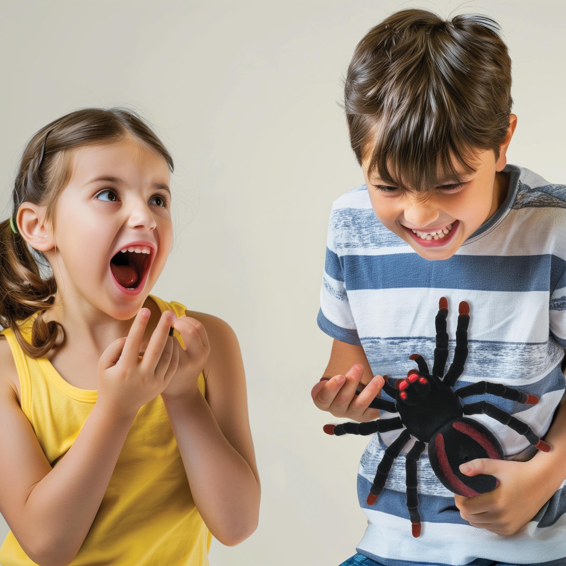 Lexibook, Ferngesteuerte realistische Tarantel/Spinne, 8 haarige Beine, 2 Mandibeln, Lichteffekte in den Augen, inkl. Fernbedienung, SPIDER01LXB, Black