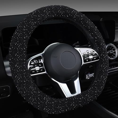 Miniatura 2 de HighnessHwoo Funda de forro polar para volante de invierno para mujer, cálida y bonita funda para volante de automóvil para sedán, SUV, funda de