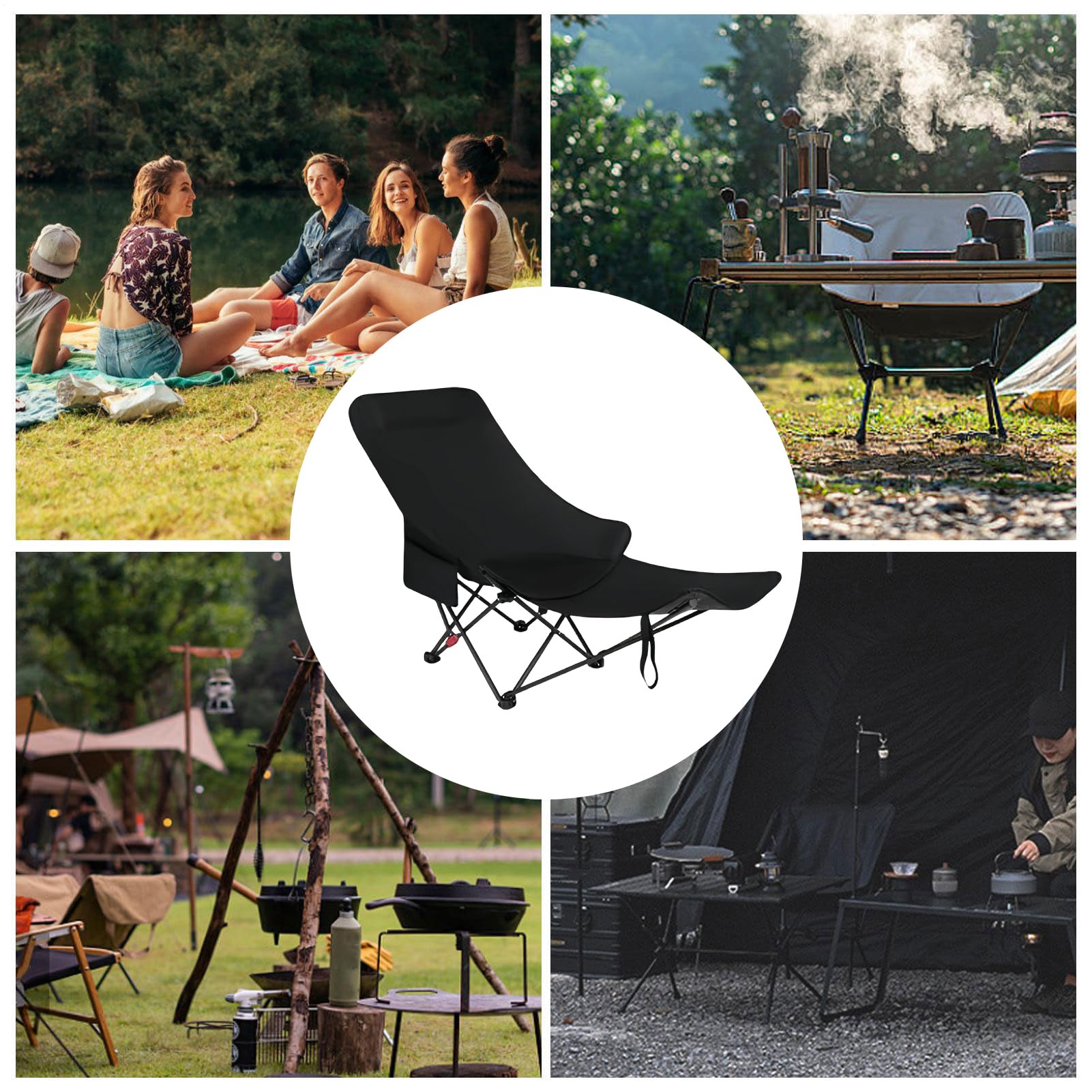 Camping Klappstuhl Outdoor Freizeitmöbel | Tragbarer Picknick Sitz Für Camper Angler Sportevents Gartenkonzerte Reisende Campingplatz Grillen Picknick Festival