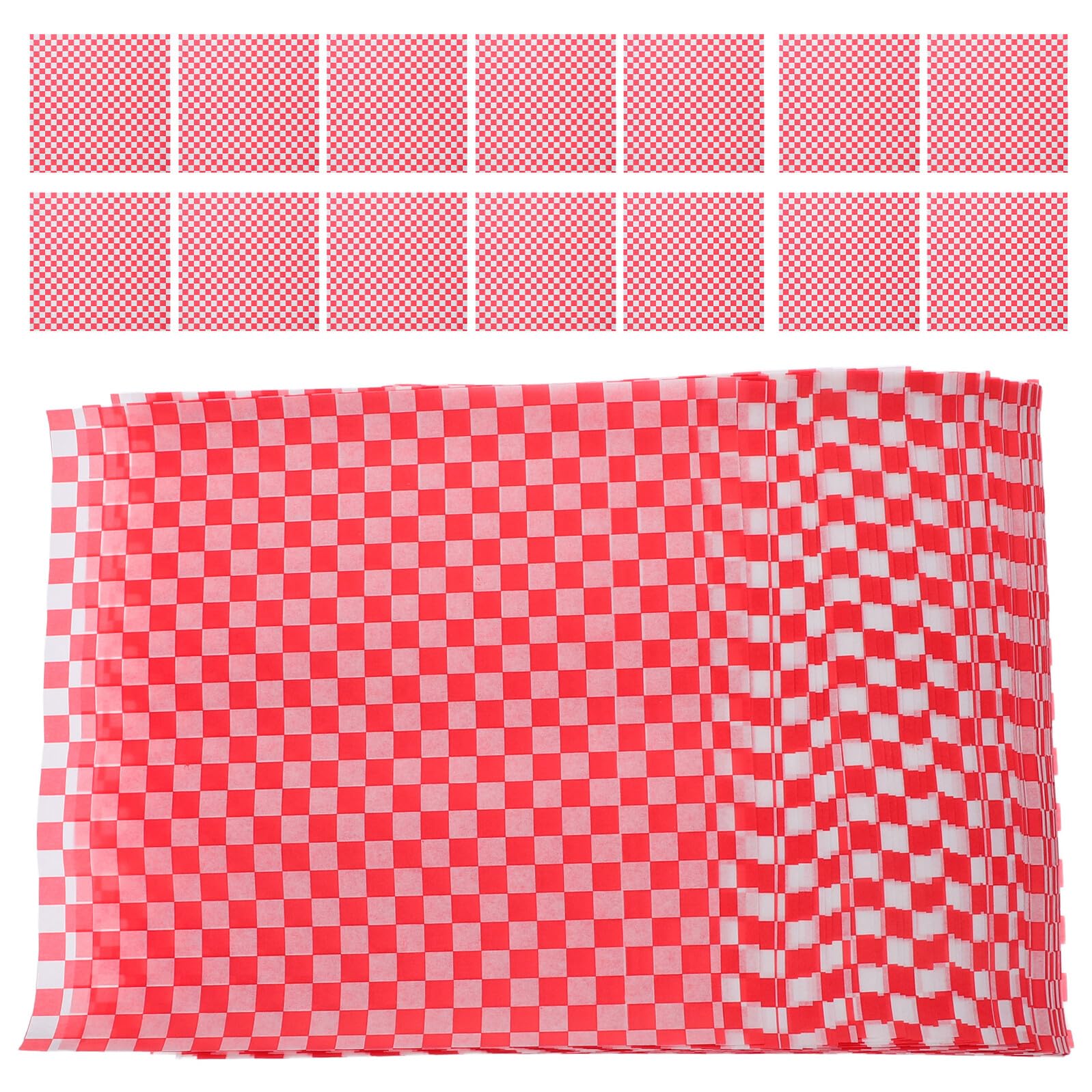 500 Fogli Carta da Forno a Quadretti 30X30 CM Rivestimenti Usa e Getta per Cestini Alimenti Carta da Imballaggio per Panini e Hamburger Resistente al Calore per Feste e Picnic
