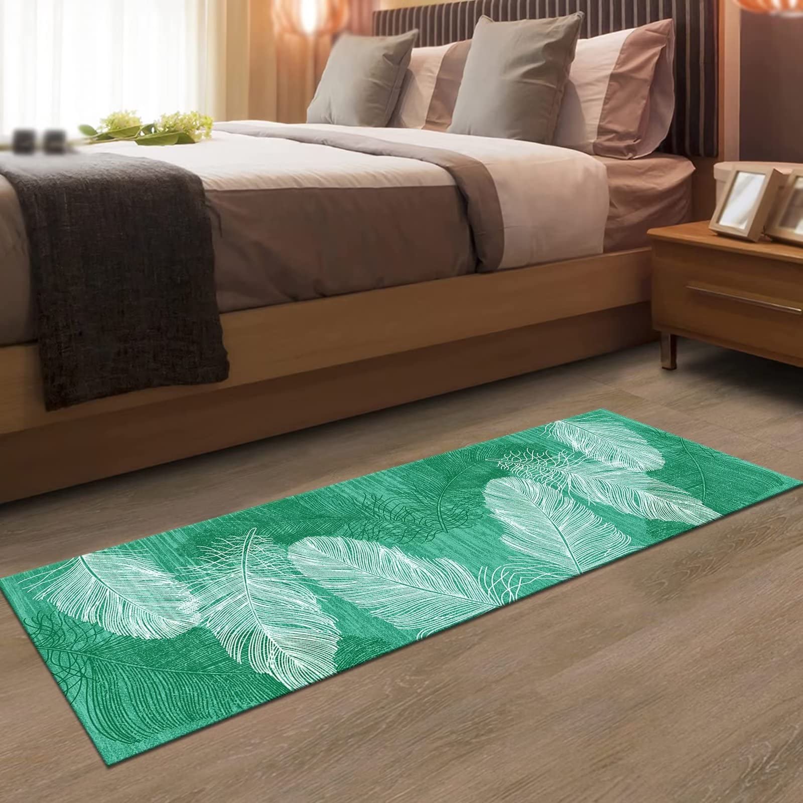 Tappeto Passatoia cucina Antiscivolo Lavabile Lungo Tappeti Runner ingresso interno Turchese 3D 70X400CM Moderno Antimacchia Tappeto Passatoie per Corridoio Tappetino bagno Soggiorno per metro