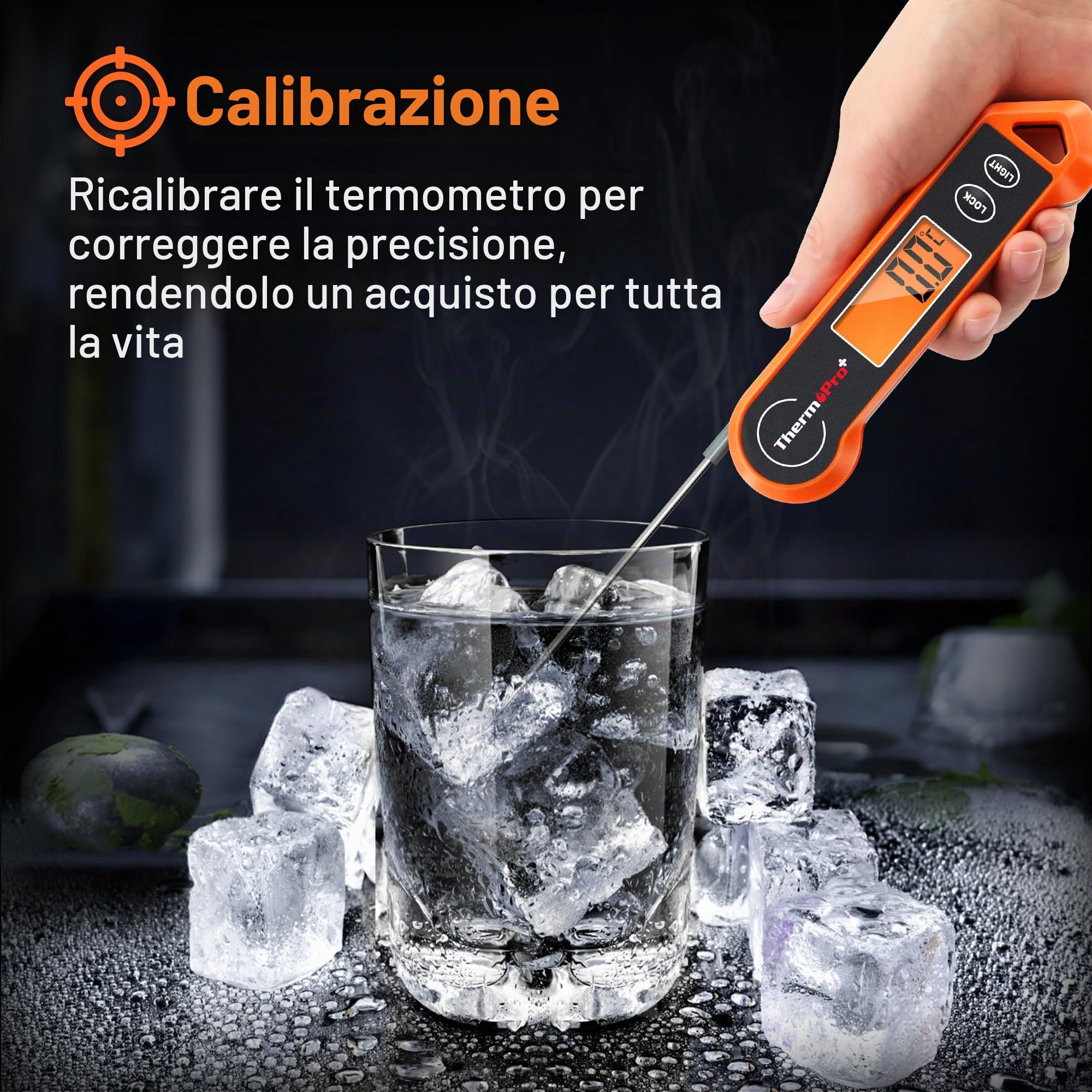 ThermoPro TP19H Termometro digitale per carne per cucinare con retroilluminazione ambidestra, impermeabile per alimenti da cucina BBQ Grill Affumicatore Olio per friggere Caramelle Lettura istantanea