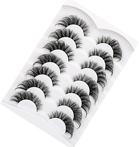 Miniatura 4 de Poolunch - Pestañas postizas esponjosas de ojo de gato, pestañas postizas cruzadas naturales 8D, pestañas postizas cruzadas de múltiples capas,