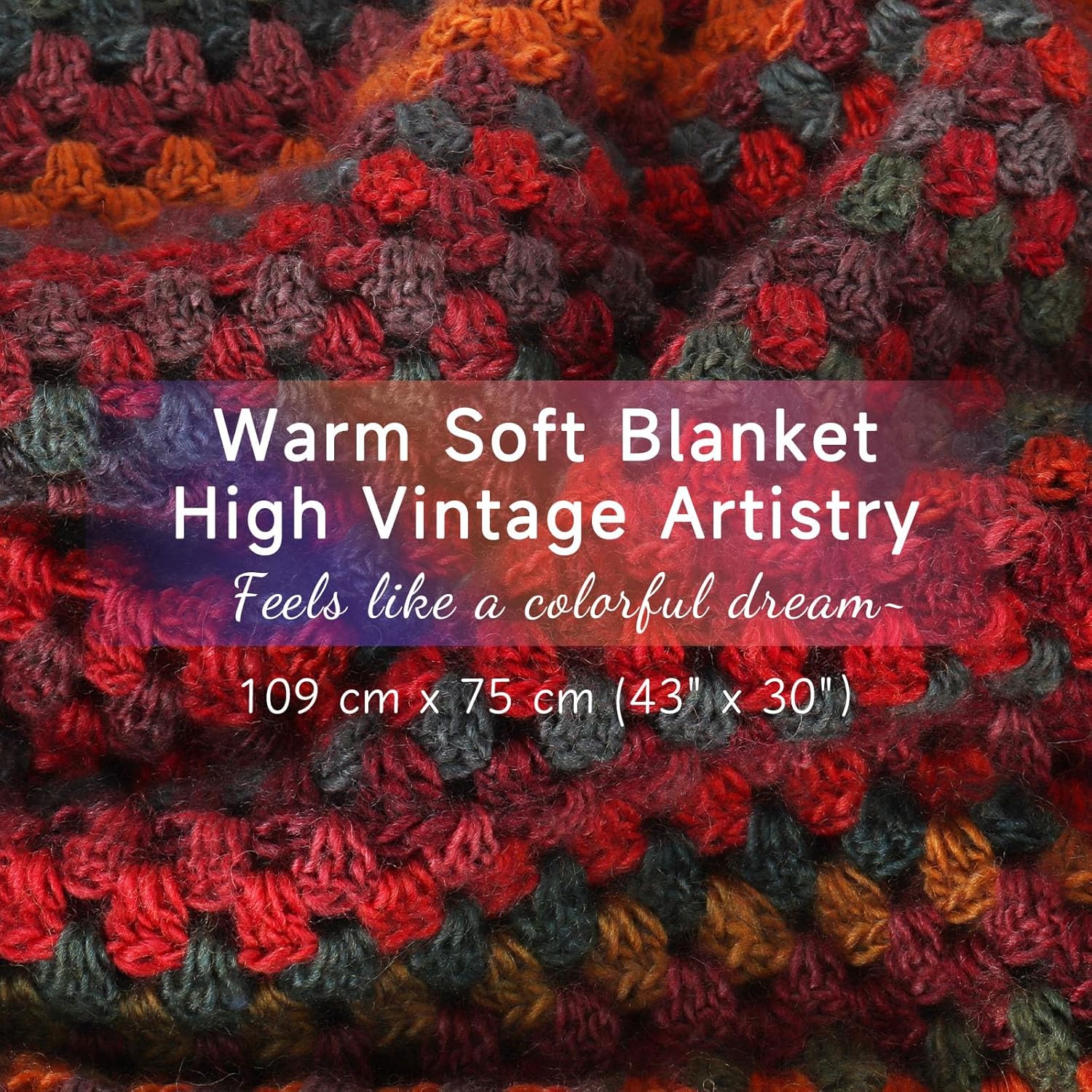 Aeelike Beginner Crochet Kit for Blanket, Ombre Rainbow Blanket, Complete Starter Crochet Kit w Enough & Warm Wool Yarn, Videos Tutorials, Easy Knitting Kits for Adults