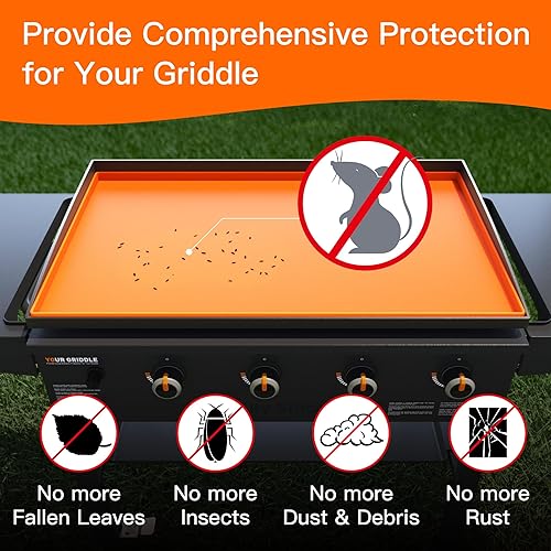 Miniatura 3 de Tapete de silicona para parrilla Blackstone de 28 pulgadas, resistente de grado alimenticio, protege tu plancha de la suciedad y el óxido durante