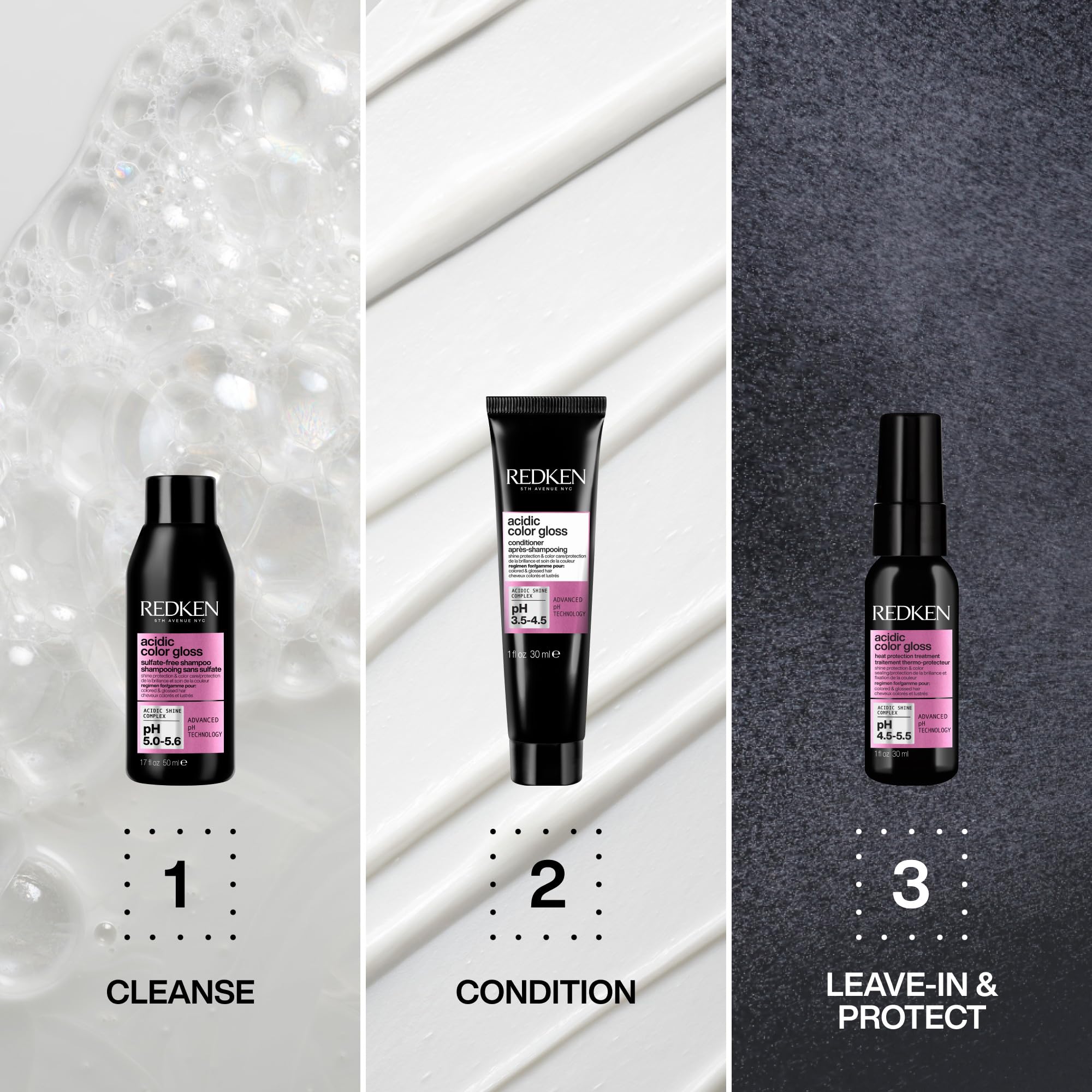 Redken Acidic Color Gloss Heat Protection Leave-In Treatment Spray For Color-Treated Hair - Conditions and Adds Shine, With Heat Protection