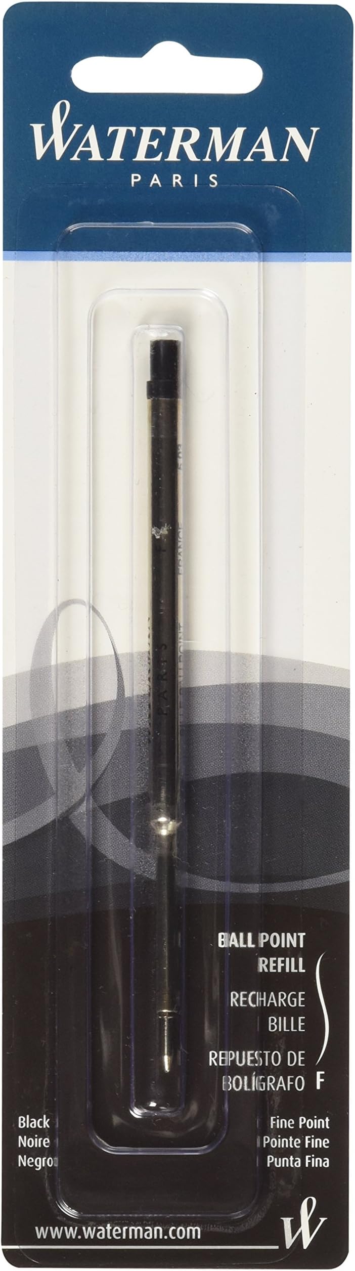 Waterman(R) Refill, Rollerball, Fine Point, 0.5 mm, Black