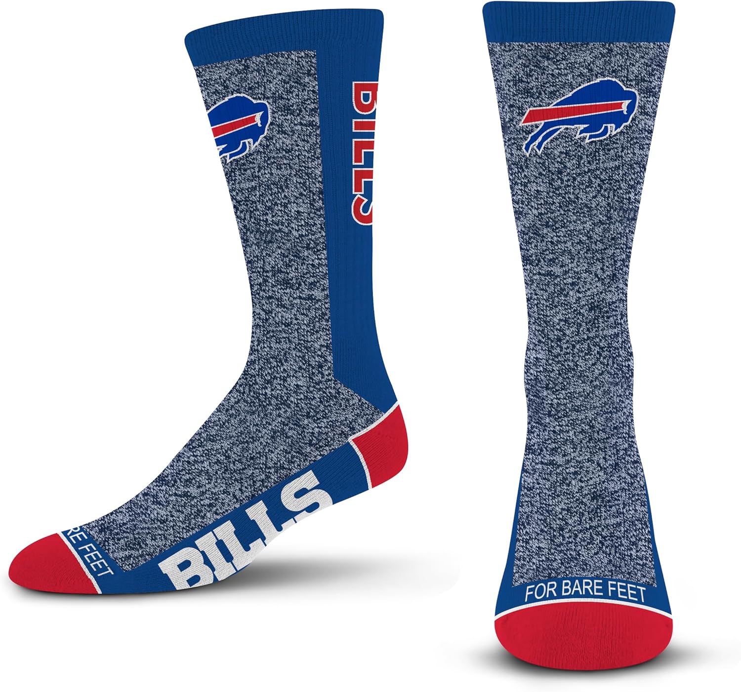 For Bare Feet NFL Unisex Marble Mvp Crew Sock Nfl Large