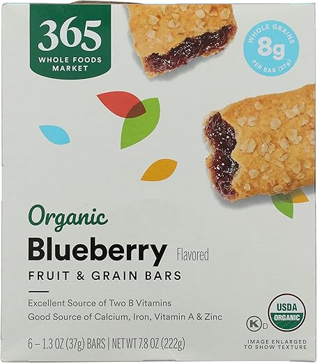 365 by Whole Foods Market, Organic Blueberry Cereal Bar 6 Count, 7.8 OZ