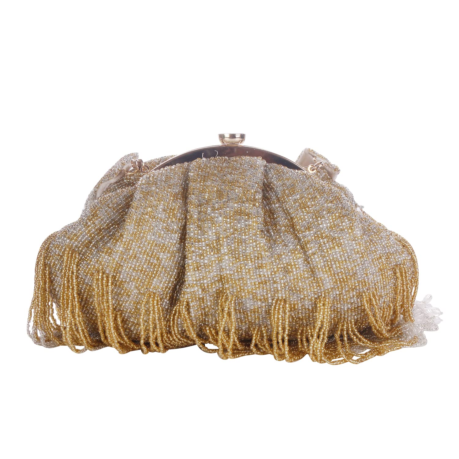swisni Golden golden half frame clutch bag II Women's Traditional Designer Clutch For Women & Girls II BATUA BAGS-picture-26