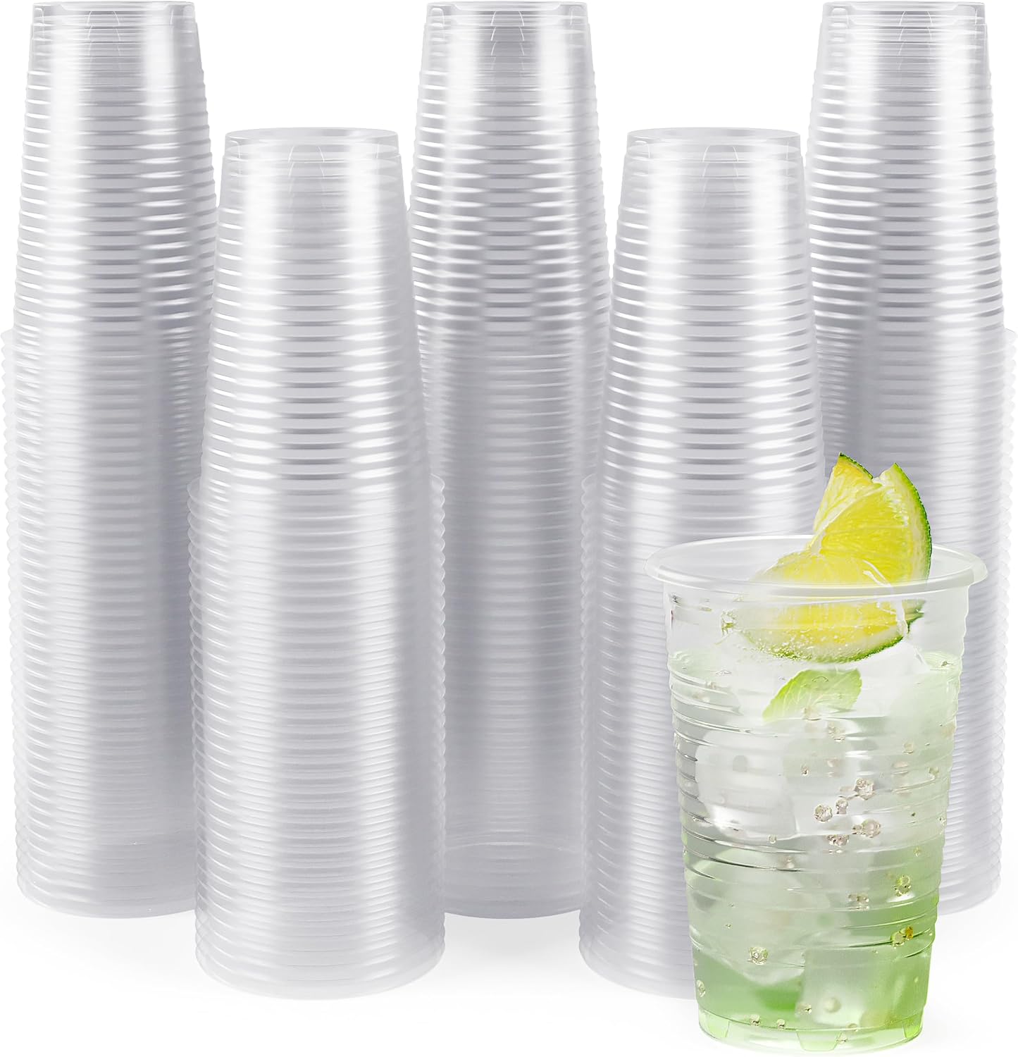 Shefa 1000 Clear Plastic Cups Plastic Party Cups for Beer, Water, & Juice, Plastic Cups for