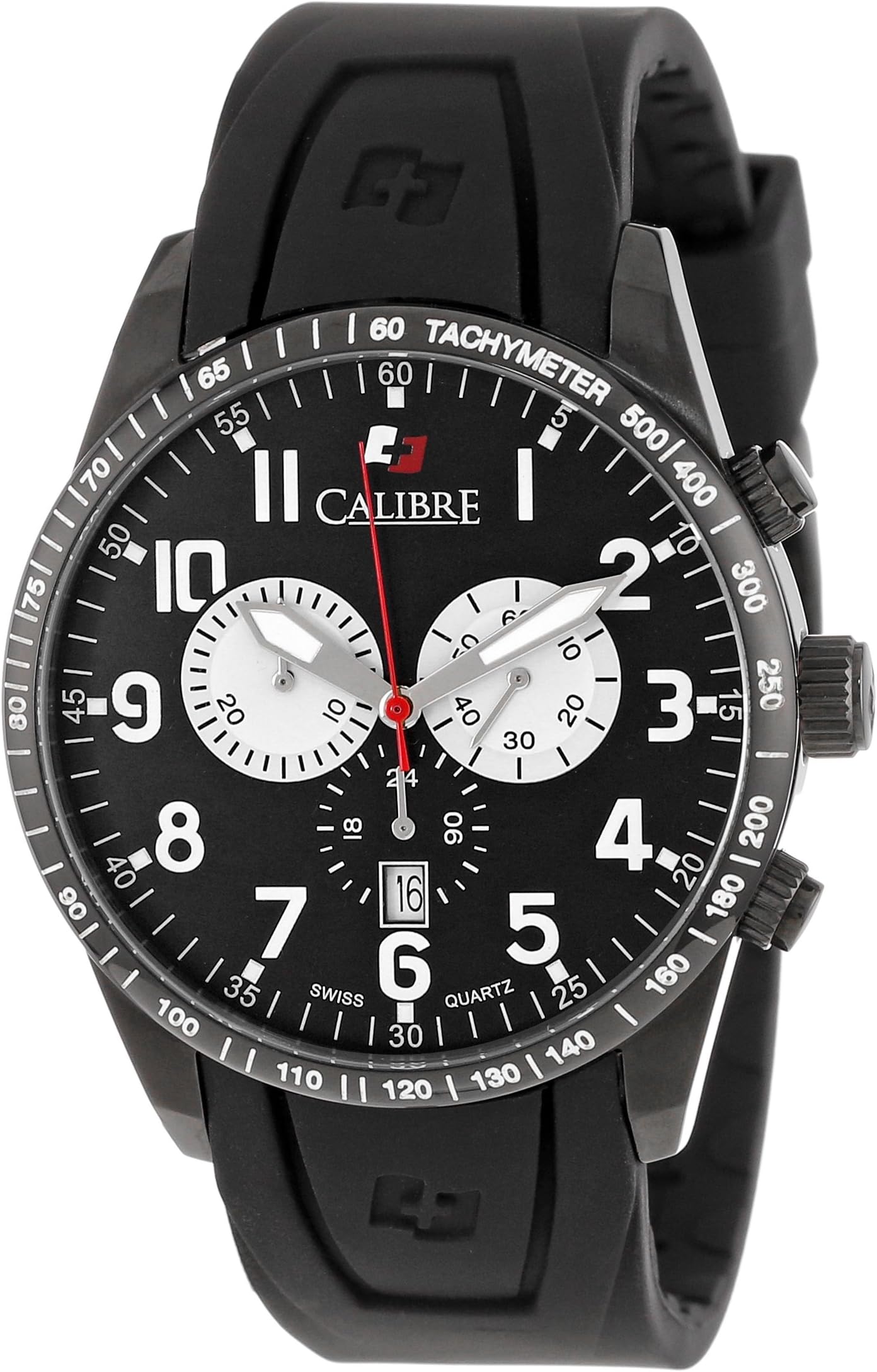 Calibre Men's SC-4R4-13-007 Recruit Analog Swiss Quartz Black Rubber Watch
