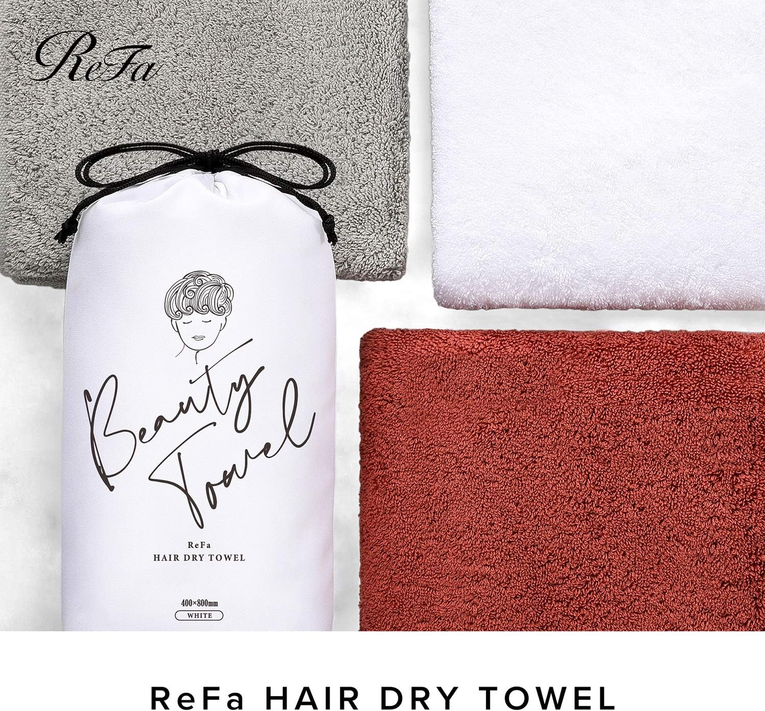 リファ ヘアドライタオル/ReFa HAIR DRY TOWEL(400mm×800mm、テラコッタ) MTG エムティージー 速乾 エジプトコットン ギフト