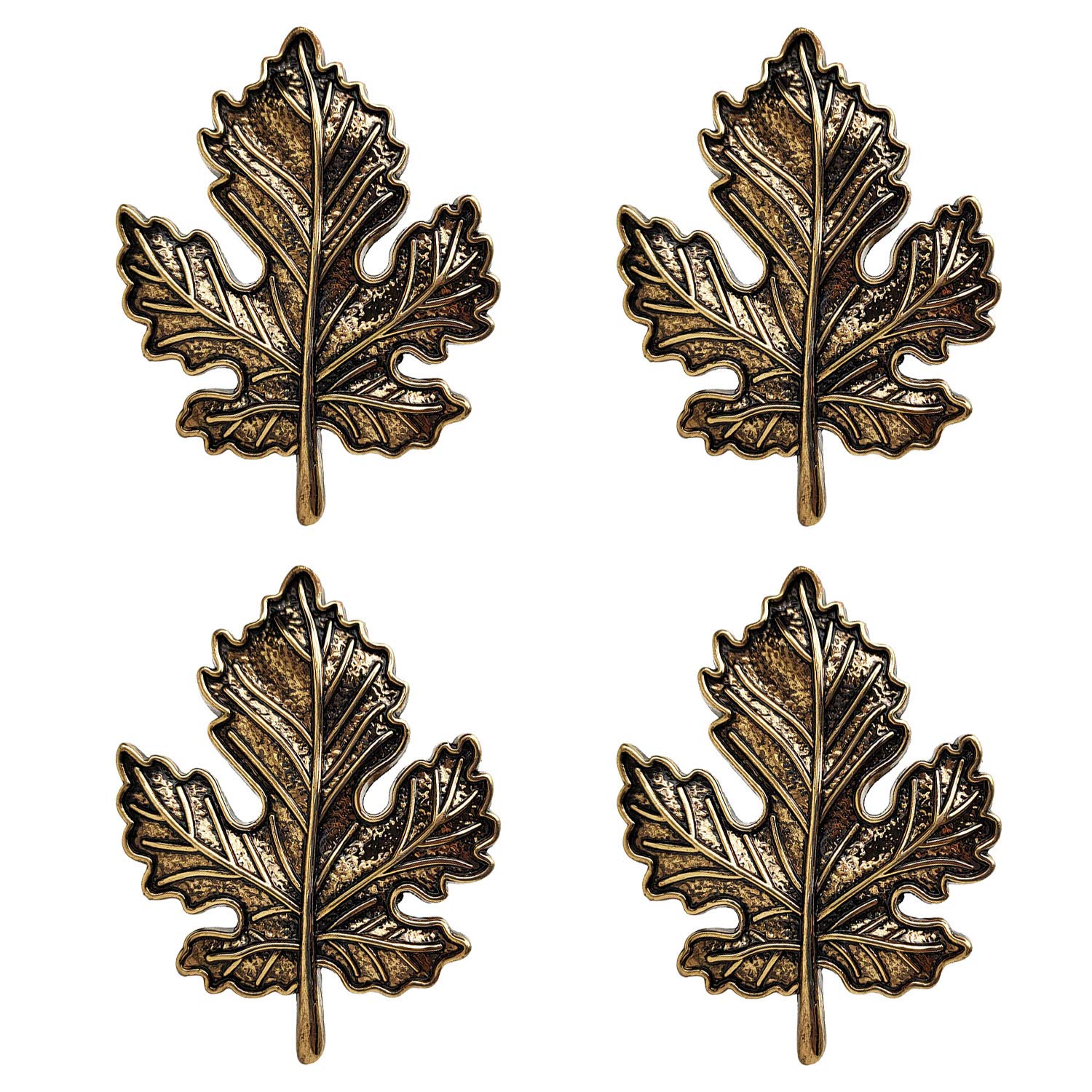 STMKSet of 4 Maple Leaf Napkin Rings, Vintage Alloy Fall Napkin Rings Holder for Fall Thanksgiving Day Theme Party Autumn Table Decoration (4)