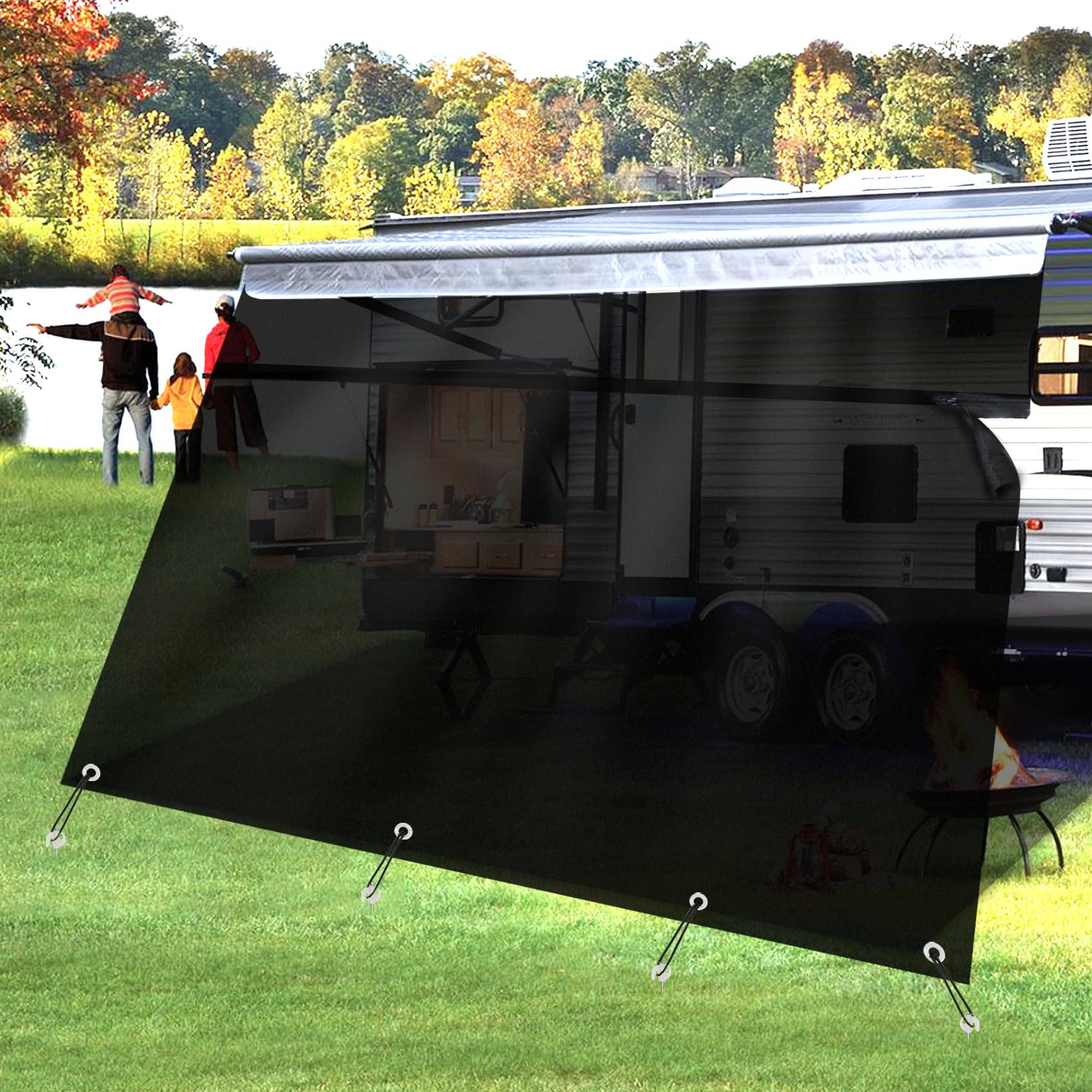 Amazon.com: RV Awning Shade Screen with Zipper 6'x17'3