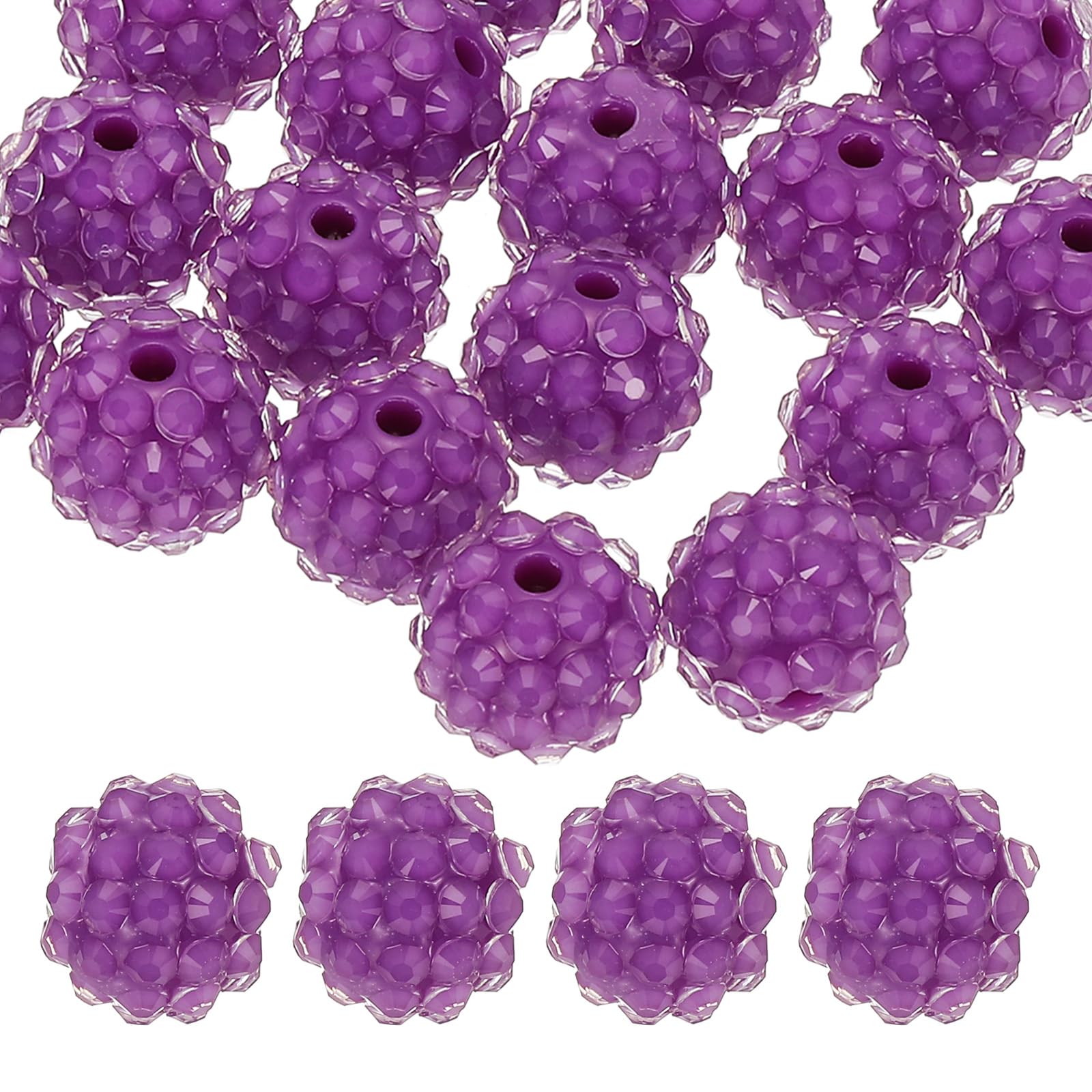 PATIKIL 14mm Resin Rhinestone Beads for Beadable Pen 20 Pack Ball Disco Sparkly Chunk Round Focal Bubblegum Beads for Jewelry Making Craft Necklace Chain Bracelets DIY