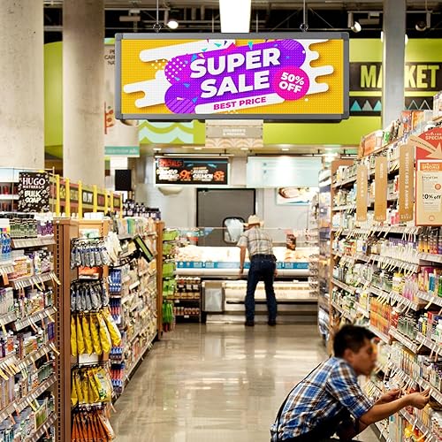 Miniatura 9 de P10 - Letreros LED programables a todo color para exteriores de 39 x 14 pulgadas con WIFI, pantalla LED de desplazamiento programable, textos e