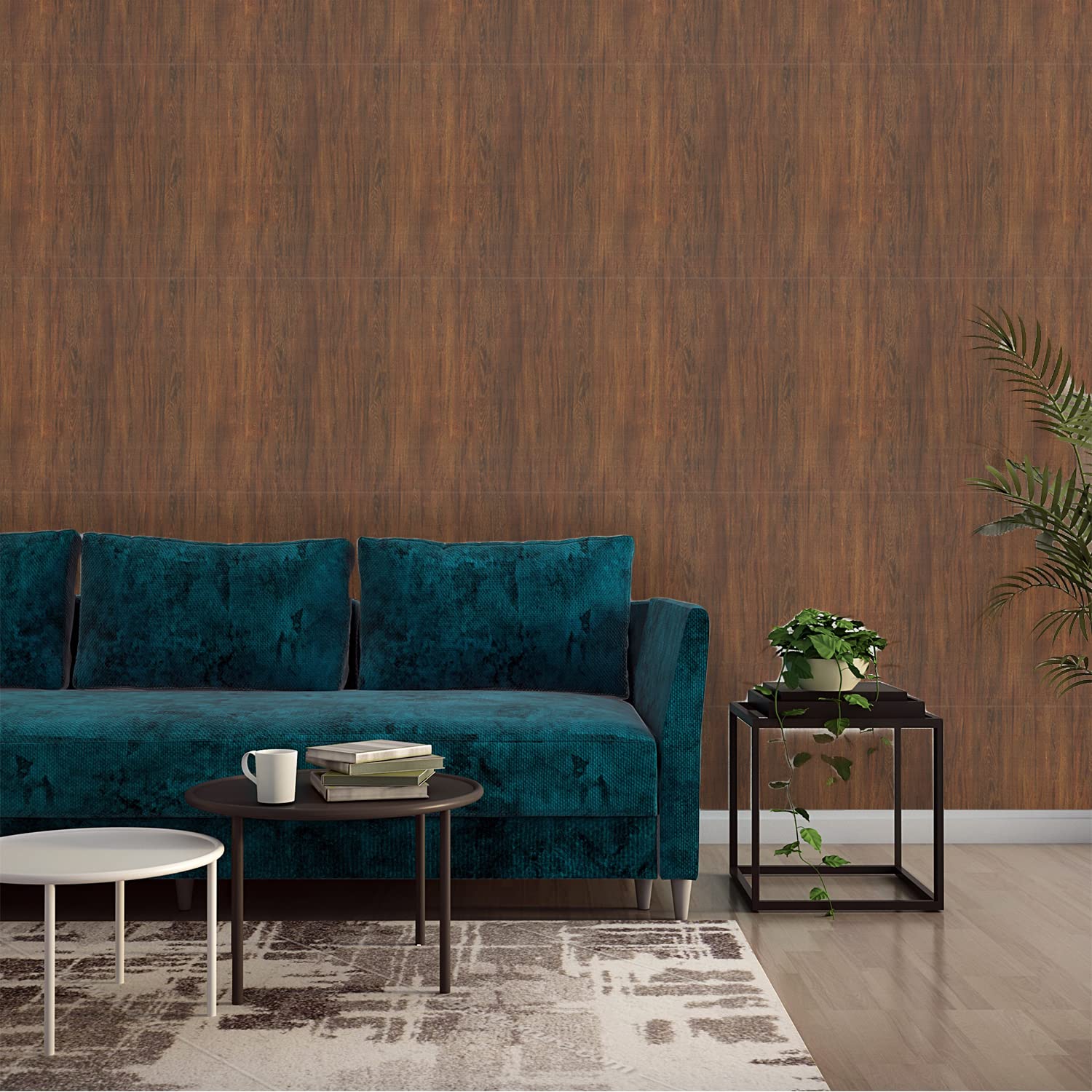 Asian Paints ezyCR8 Wooden Pattern Brown Non-Adhesive Wallpaper for Home & Office, Easy Application, Water Resistant, Dust Proof, PVC Coated Interior Décor (53cm x 950cm)| (54 sq. ft. per roll)