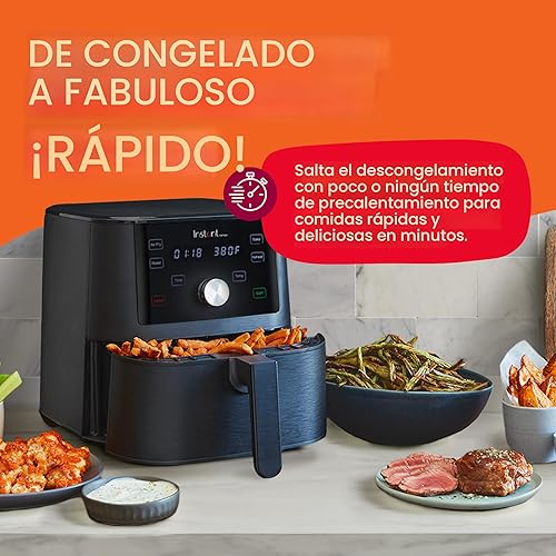 Vista 3 de Instant Vortex - Freidora de aire XL de 6 cuartos de galón, funciones 4 en 1, dora, asa, recalienta y hornea comidas rápidas y fáciles, más de 100