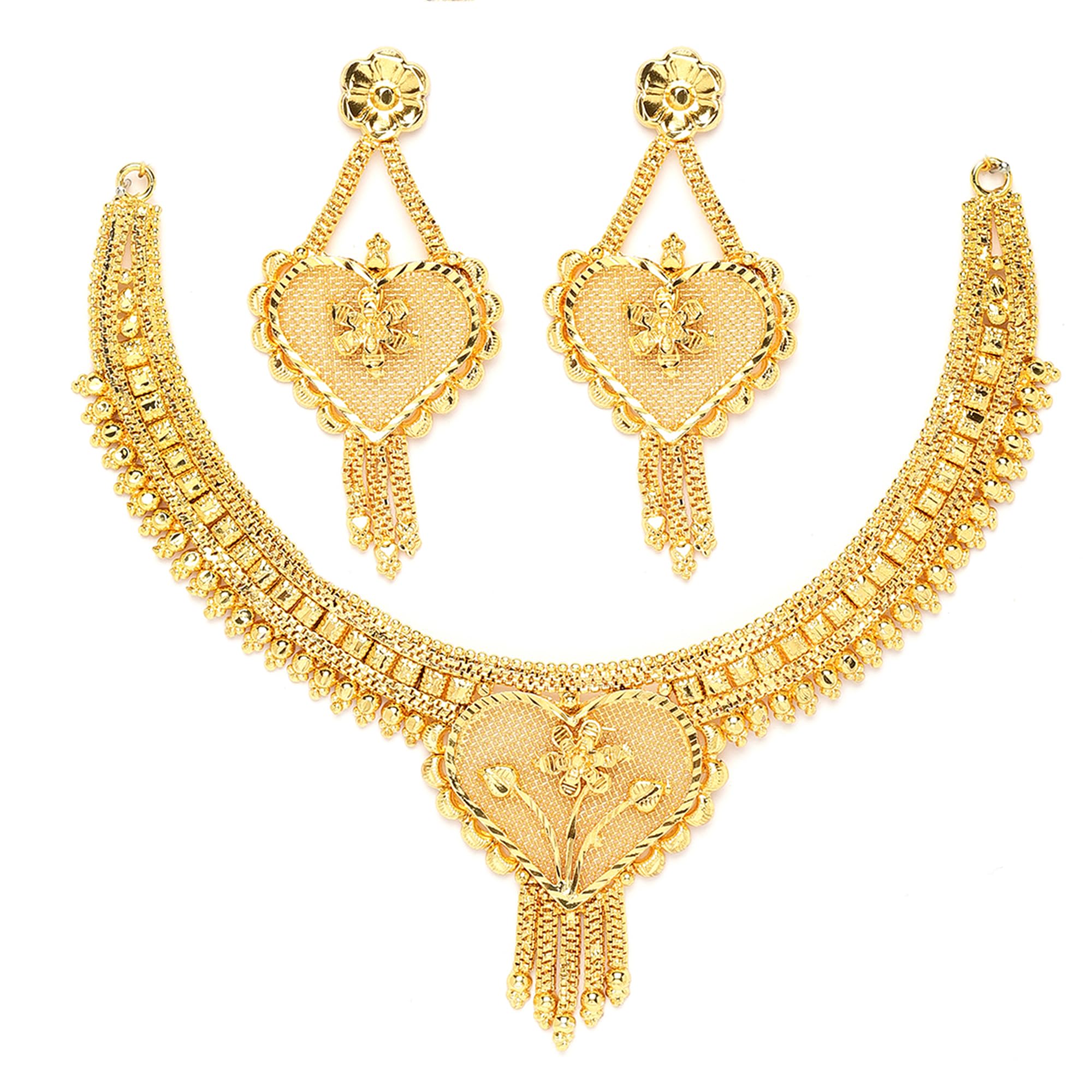ZENEME Gold Plated Textured Jewellery With Intricate Detailing Necklace Set With Earring Jewellery Set For Women and Girl (Textured Design 1) (Style_02) (B09TZV6Y5C) Amazon Price History, Amazon Price Tracker