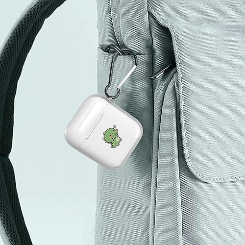 Miniatura 8 de Idocolors Funda para AirPods de dinosaurio verde compatible con AirPods 2 para niñas y niños, bonitas fundas creativas para parejas, silicona TPU